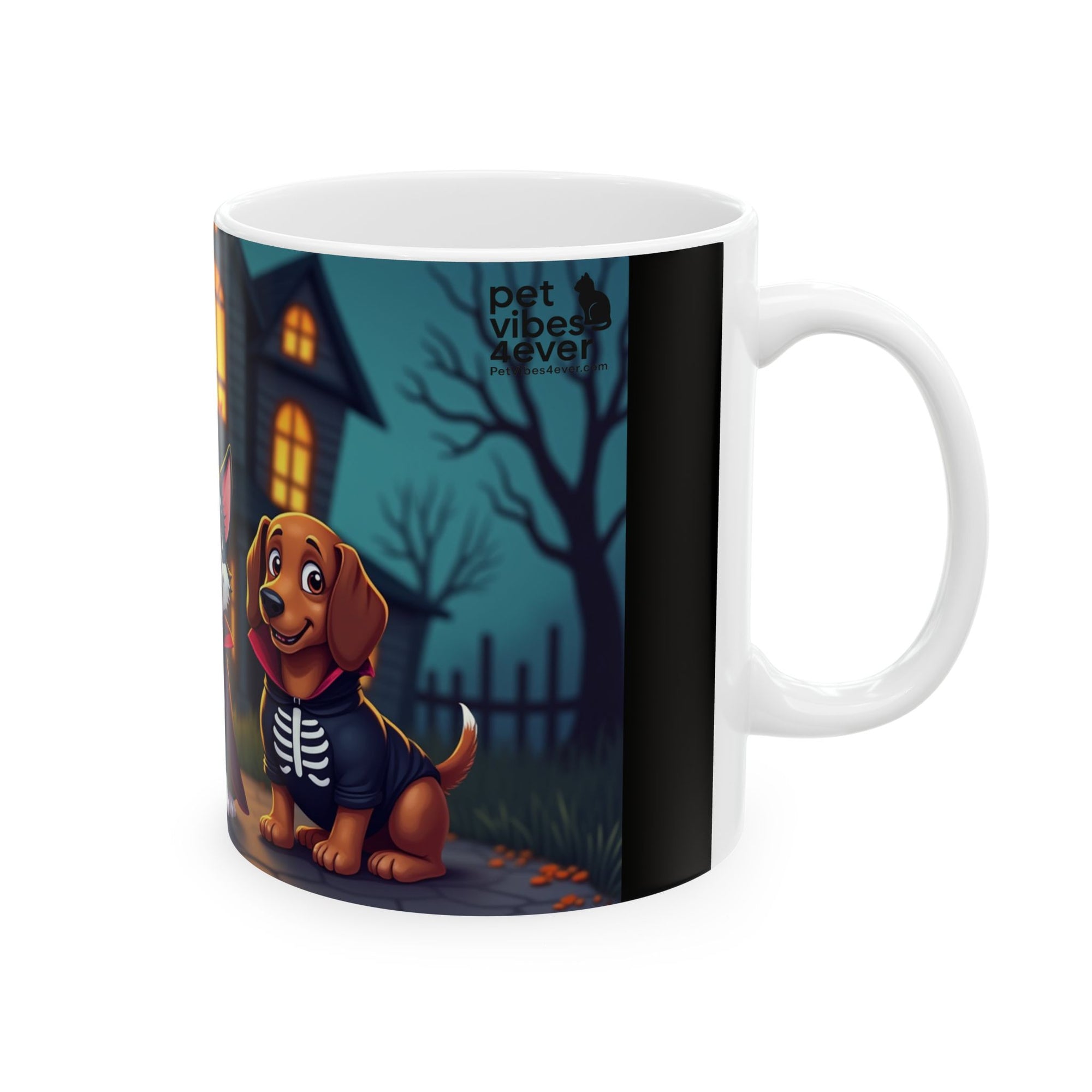 Spooky Pet-Themed Ceramic Mug for Dog Lovers | Halloween Gift, Cute Dog Mug, Pet Owner Coffee Cup, Dog Mom Gift, Fun Halloween Decor