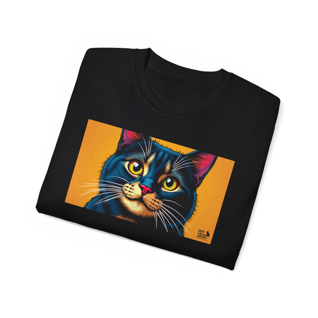 Whimsical Cat Art Tee, Funny Cat Lover Shirt, Gift for Cat Owners, Unique Pet Theme Apparel, Cozy Everyday Wear, Birthday Gift