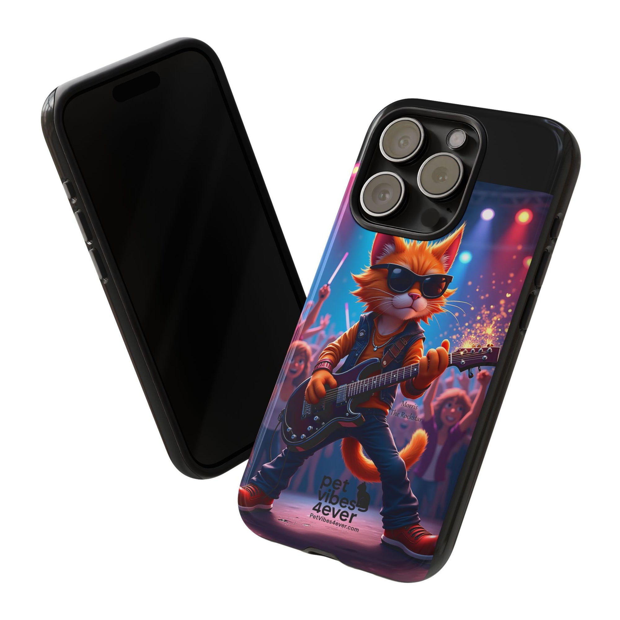 Rocking Cat Phone Case, Fun Cat Phone Cover, Cool Pet Vibes Gift, Music Lover Accessory, Unique Cat Phone Case