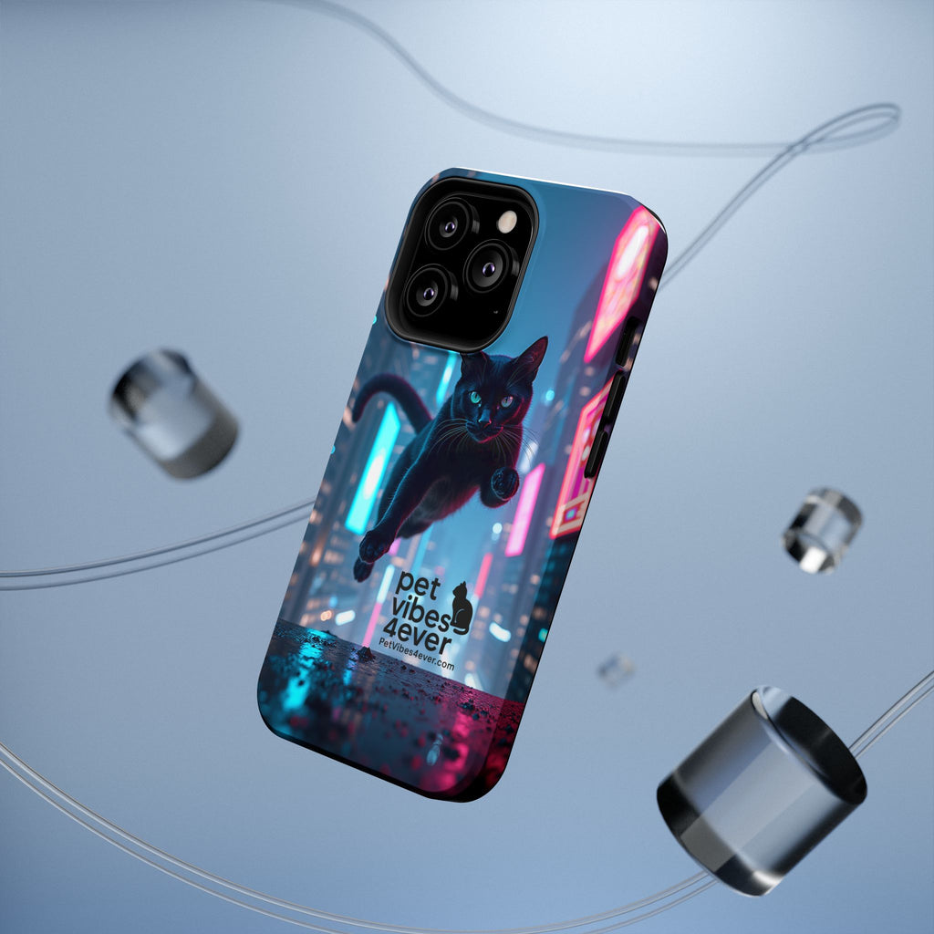 Cat-Themed Phone Case with Pet Vibes Design, Impact-Resistant Phone Case, Gift for Cat Lovers, Cute Pet Merchandise, Stylish Phone Accessory