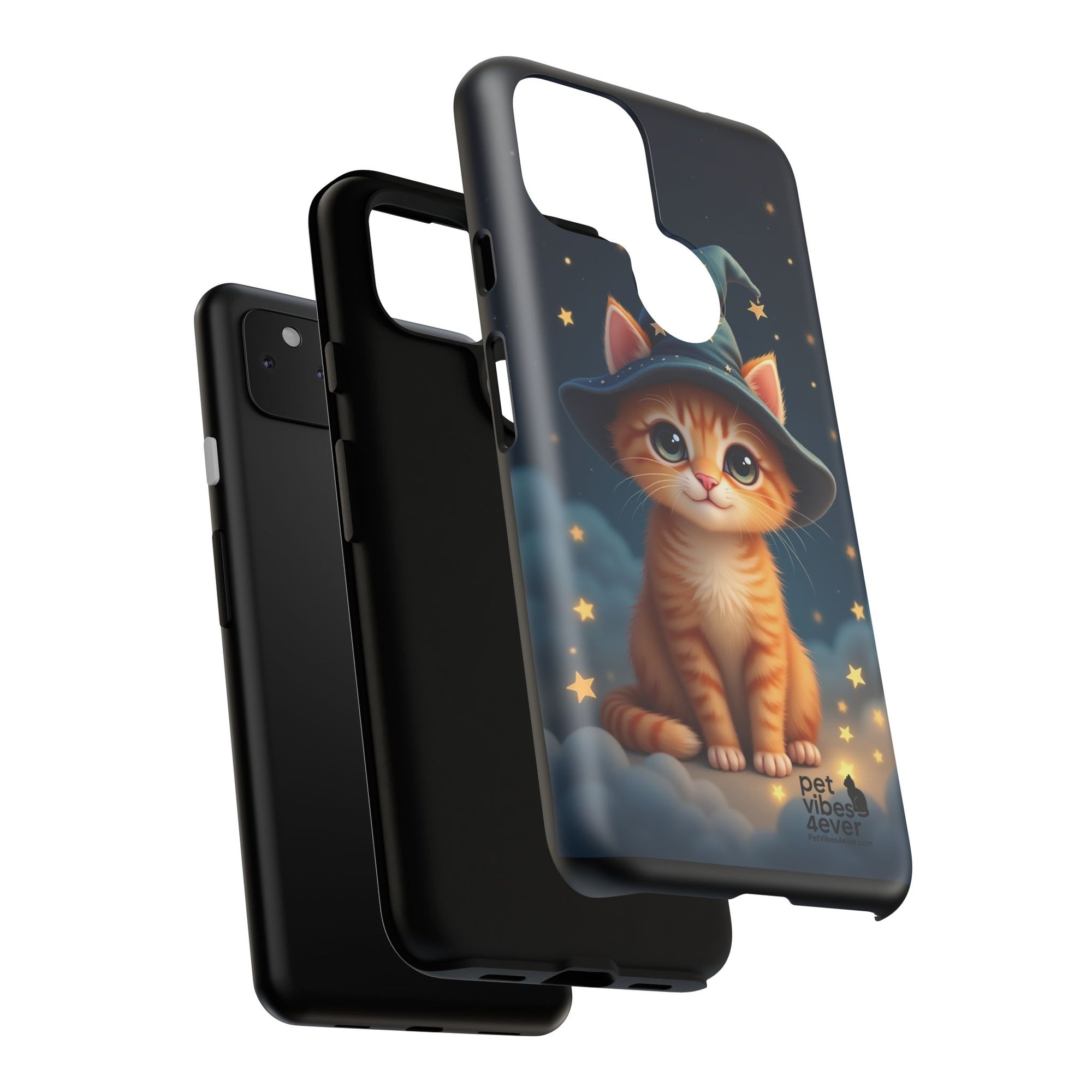 Cat-Themed Phone Case, Cute Cat Case, Pet Lover Gift, Kawaii Phone Accessory, Celestial Cat Design, Stylish Gadget Protector