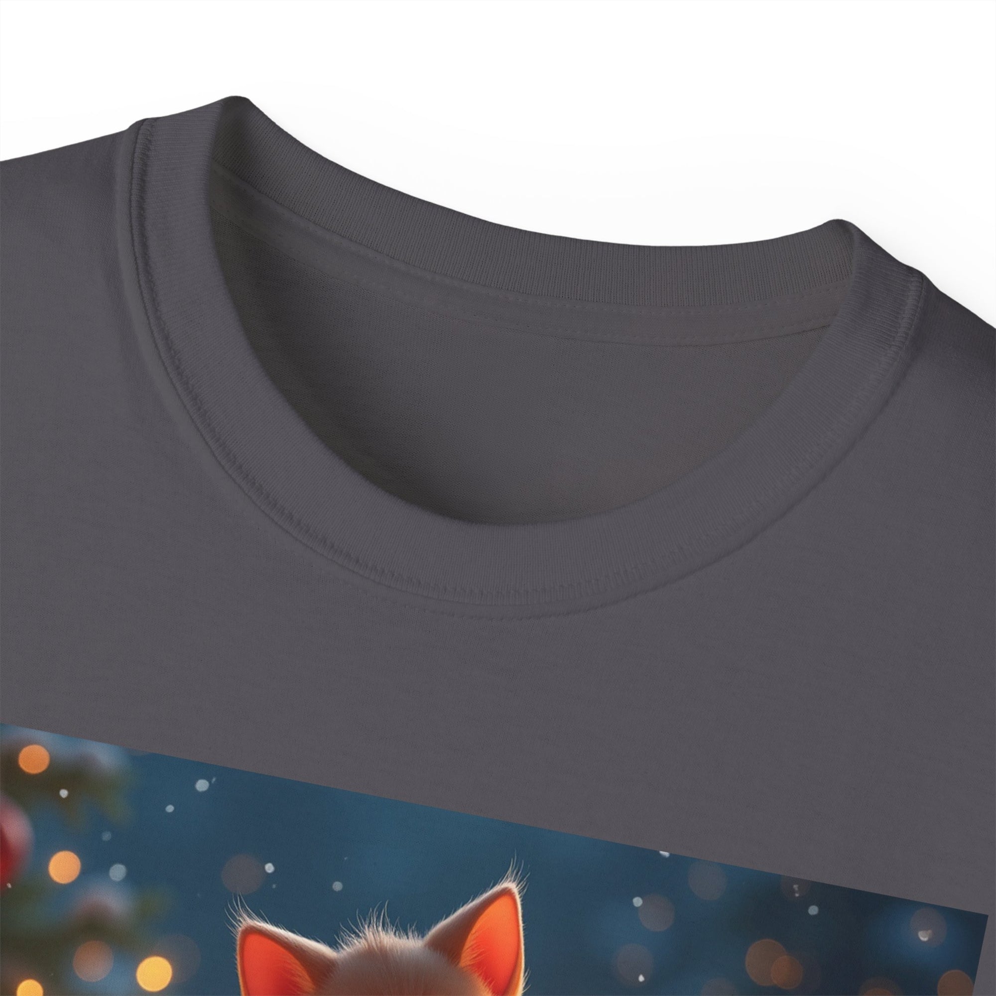 Cute Cat Christmas Tee, Cozy Unisex Cotton Shirt for Cat Lovers, Holiday Gift, Casual Wear, Festive Apparel