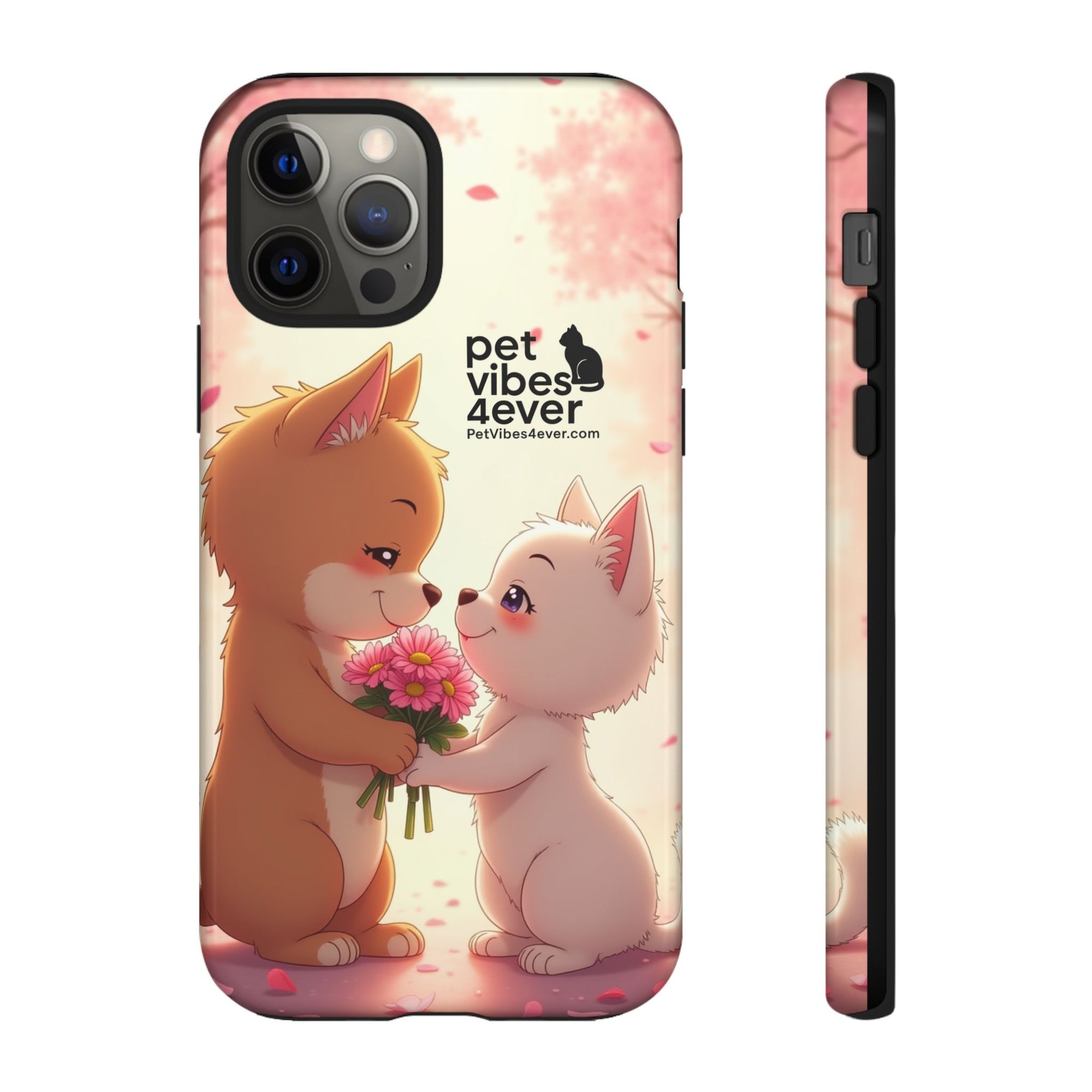 Cute Pet Phone Case, Animal Lovers Gift, Valentine’s Day Present, Custom Phone Cover, Happy Couple Design, Pet Vibes Forever