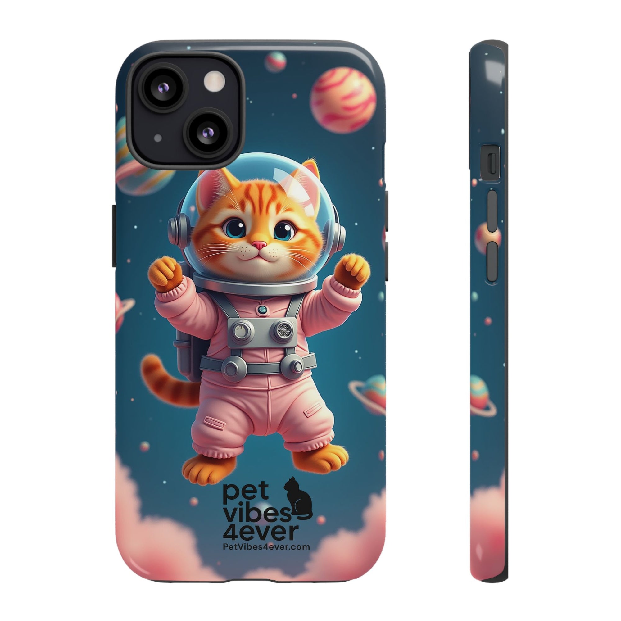 Cute Cat Phone Case, Cat Lovers Gift, Astrological Accessories, Fun Tech Gear, Space Theme Phone Cover