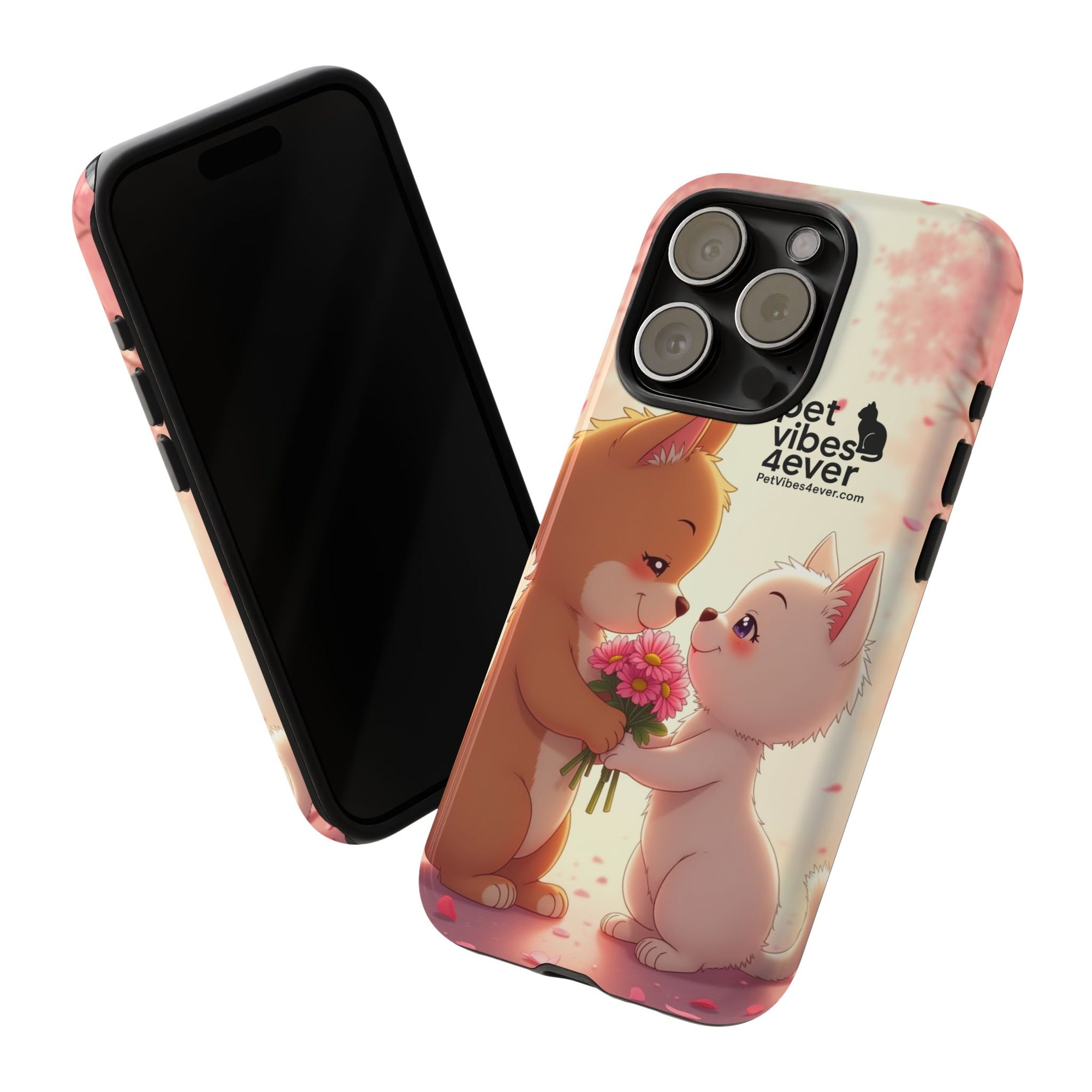 Cute Pet Phone Case, Animal Lovers Gift, Valentine’s Day Present, Custom Phone Cover, Happy Couple Design, Pet Vibes Forever