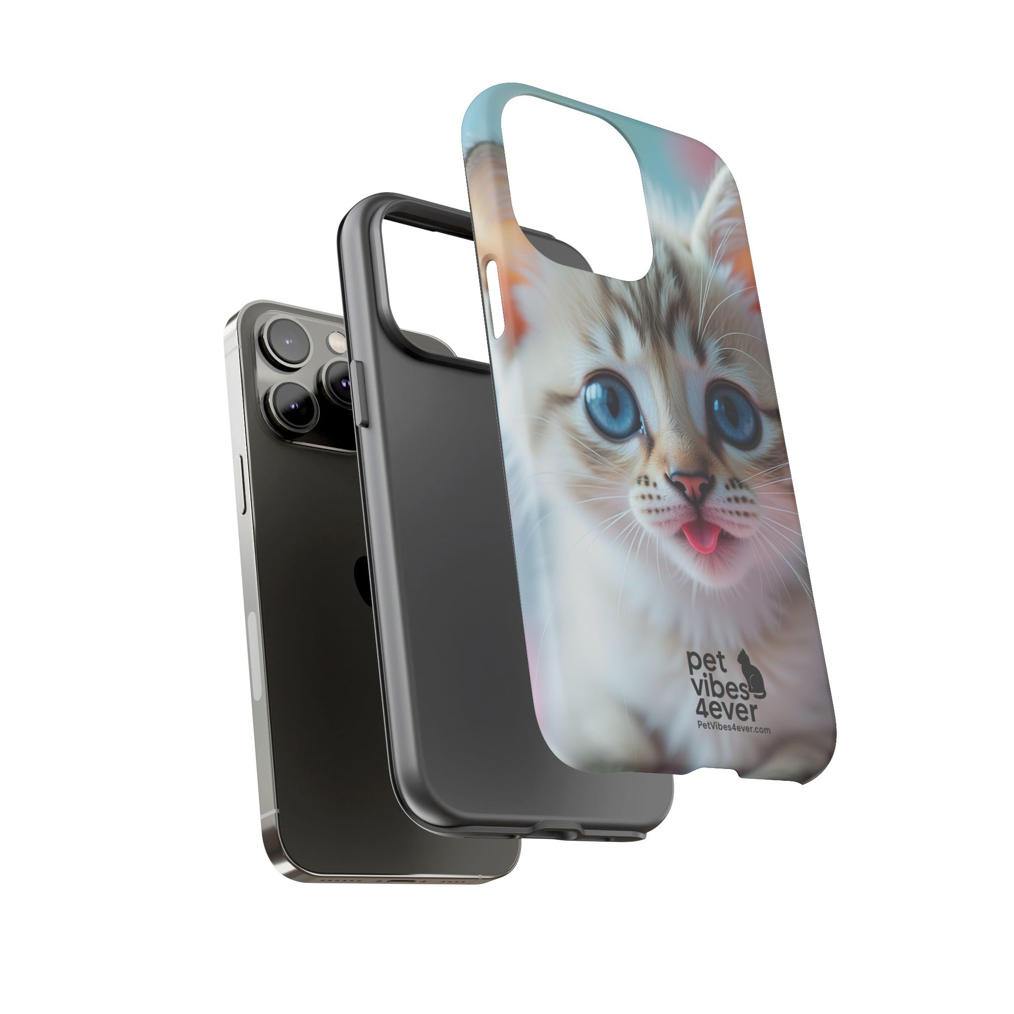 Cute Cat Phone Case, Pet Lover Gift, Unique Phone Cover, Animal Design Accessory, Fun Pet Vibes, Kitty Protection Shell