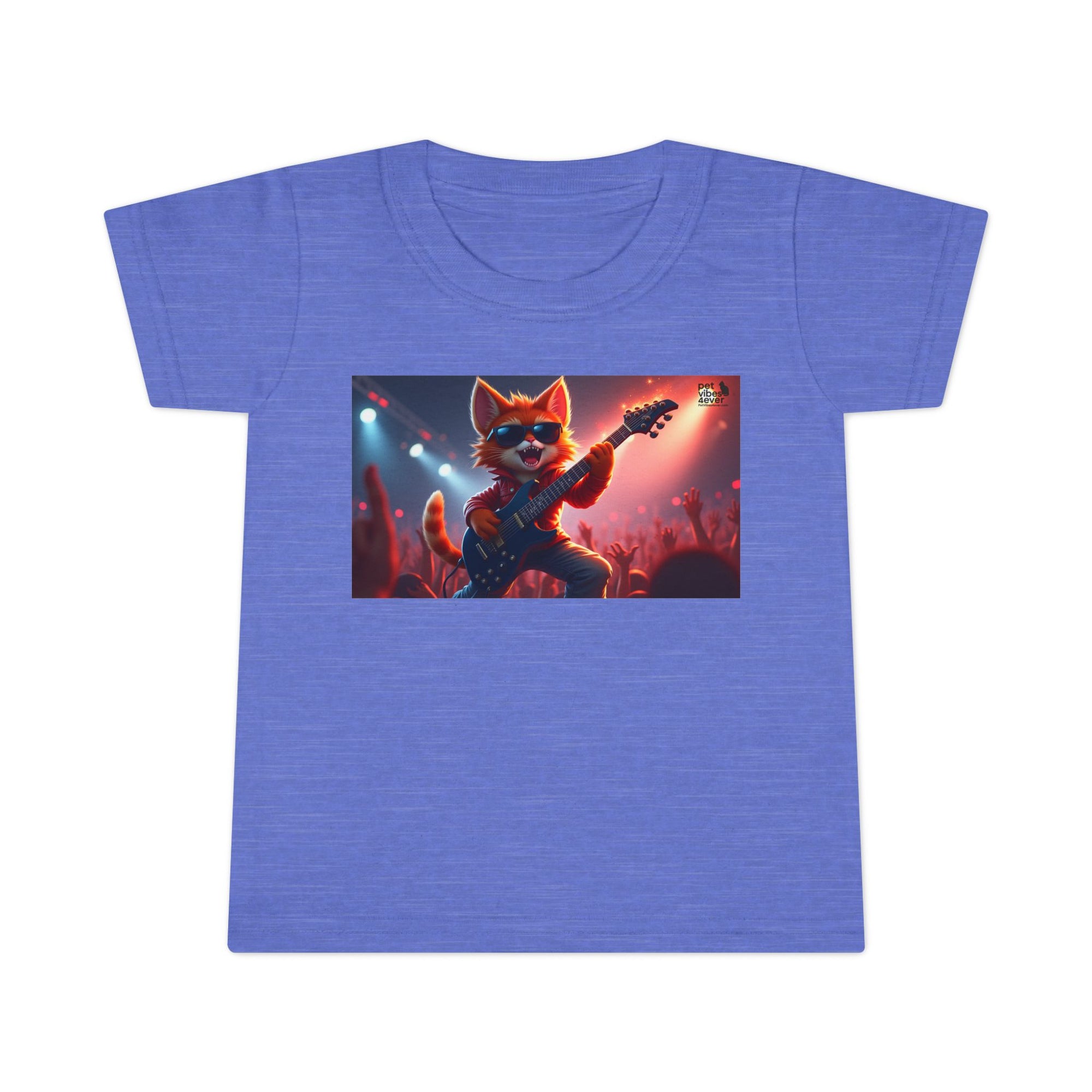 Rockstar Cat Toddler T-Shirt, Cute Graphic Tee for Kids, Birthday Gift, Music Theme Apparel, Fun Kids Outfit, Playful Toddler Top