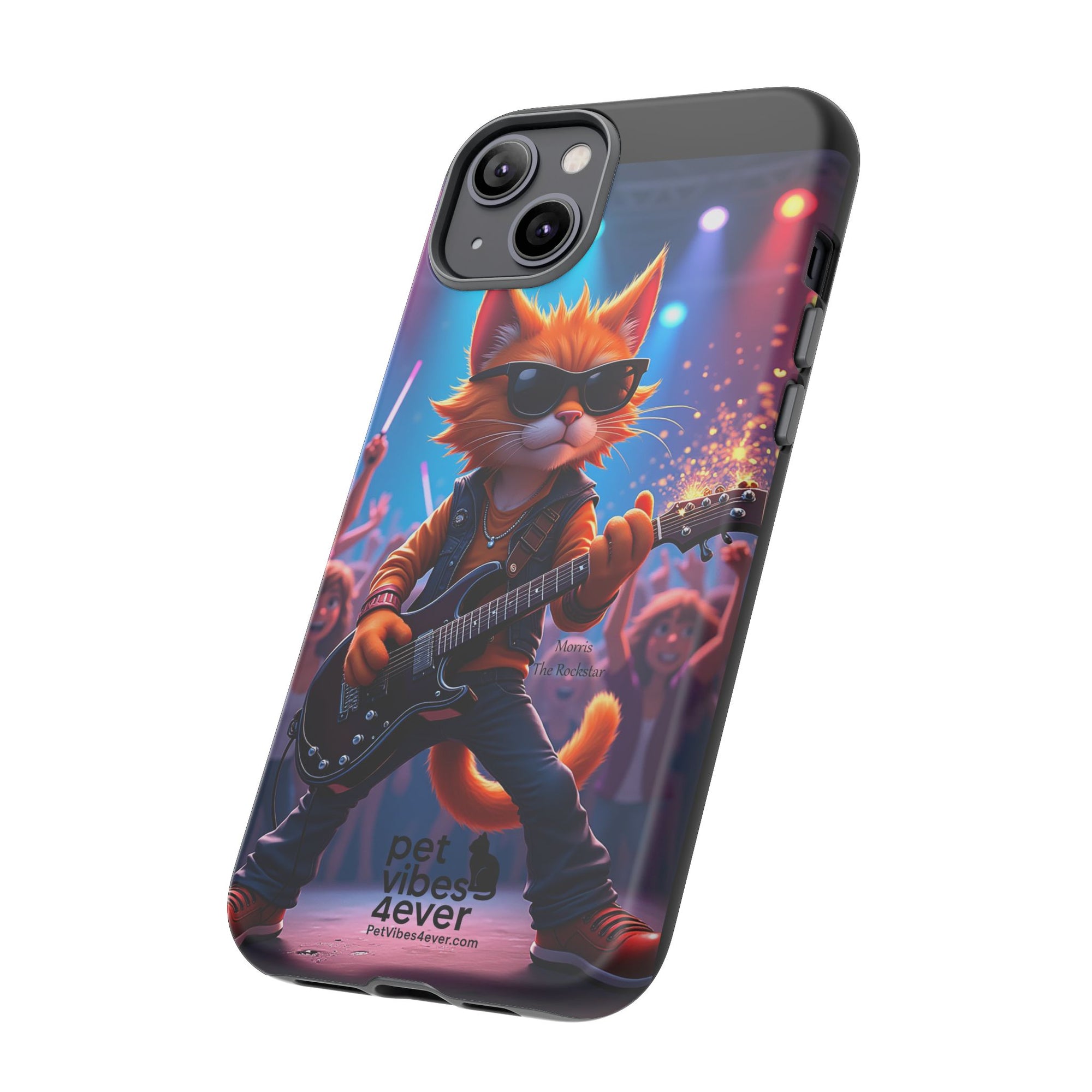 Rocking Cat Phone Case, Fun Cat Phone Cover, Cool Pet Vibes Gift, Music Lover Accessory, Unique Cat Phone Case