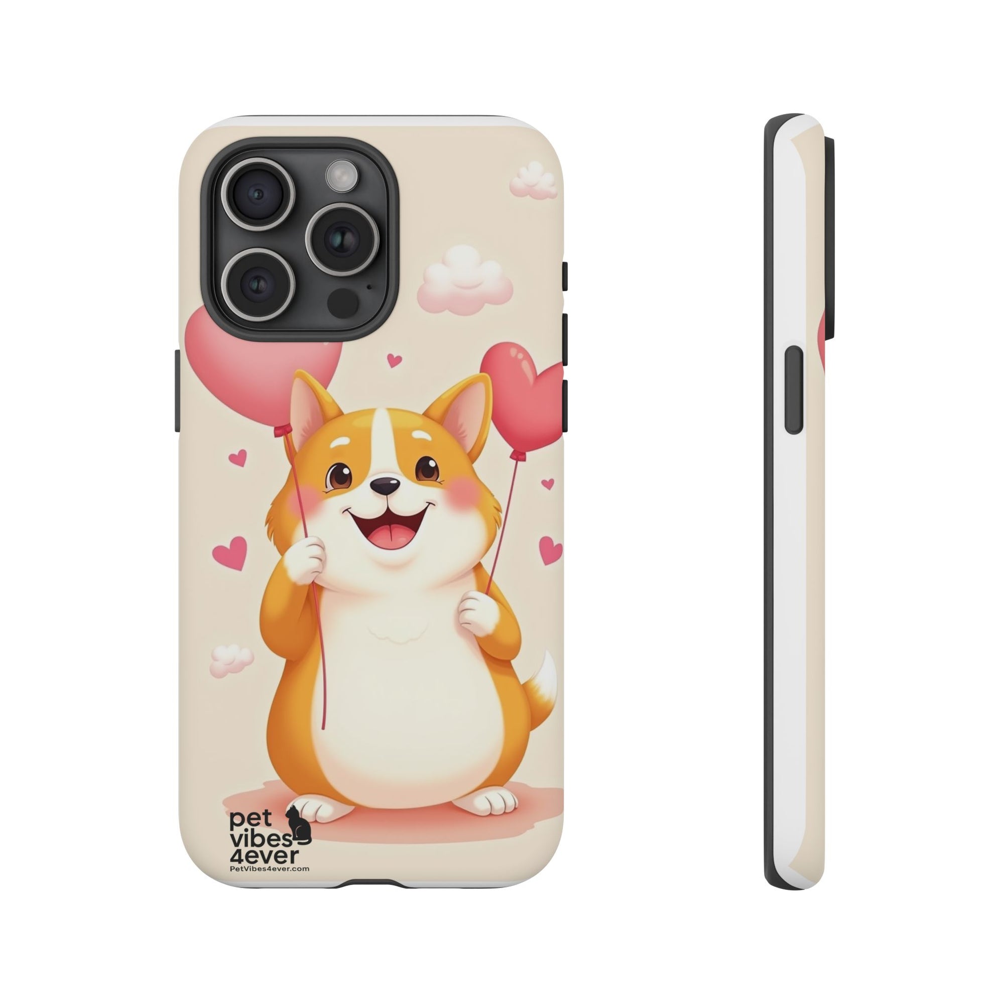 Corgi Love Phone Case, Cute Pet Gift, Animal Lover Accessory, Custom Phone Cover, Valentine's Day Gift