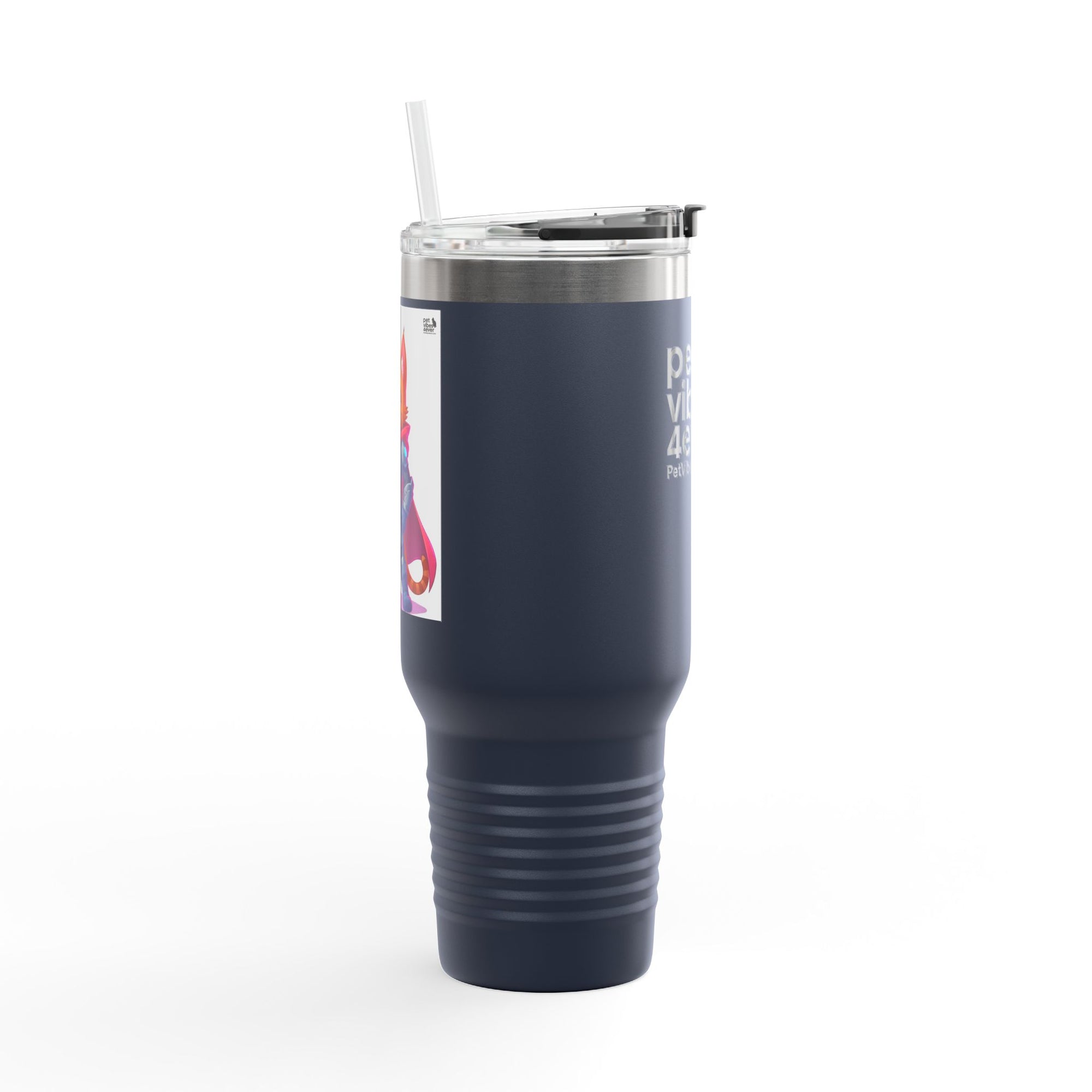 Pet Vibes Insulated Travel Mug 40oz | Stylish Pet Lover Gift | Reusable Cups for Coffee, Tea, Outdoor Adventures, Eco-Friendly Drinkware
