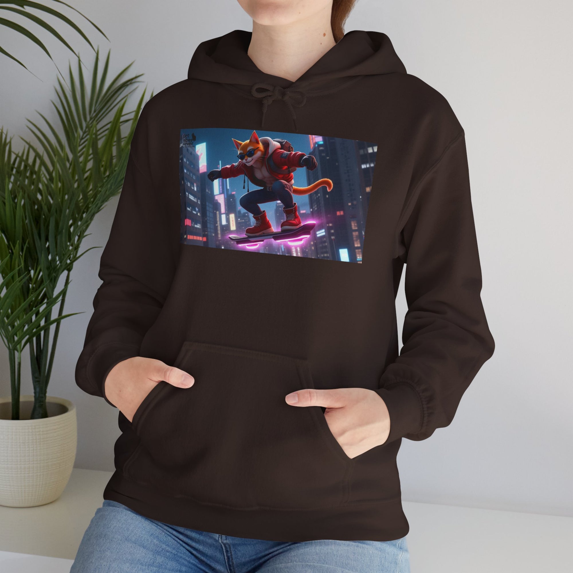 Urban Jungle Unisex Hoodie - Retro Neon Design, Streetwear Sweatshirt, Perfect for Teens, Gift for Video Game Lovers, Cozy Layering