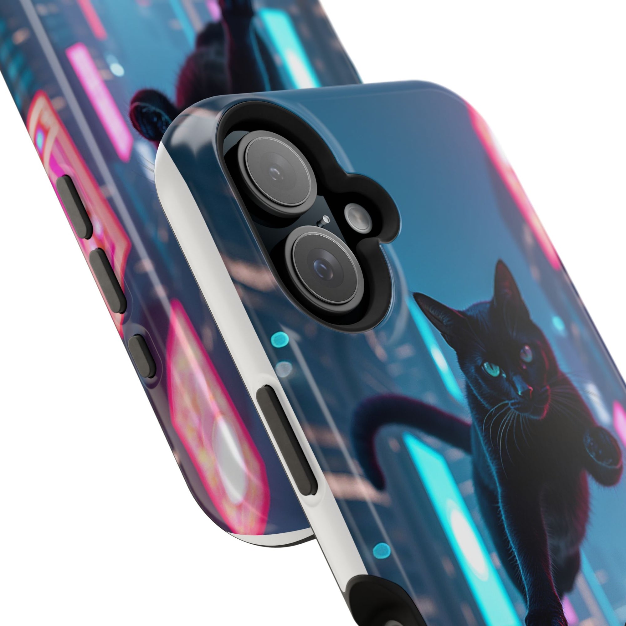 Cat-Themed Phone Case with Pet Vibes Design, Impact-Resistant Phone Case, Gift for Cat Lovers, Cute Pet Merchandise, Stylish Phone Accessory