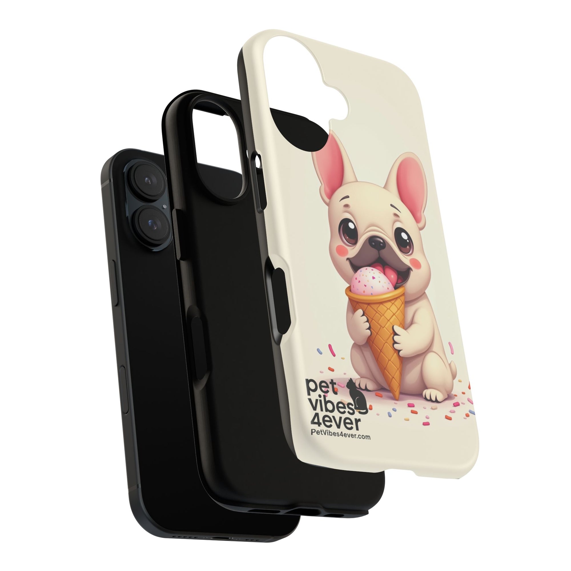 Cute Dog Case, Adorable Puppy Phone Cover, Pet Lover Gift, Ice Cream Design, Fun Accessories for Pet Owners