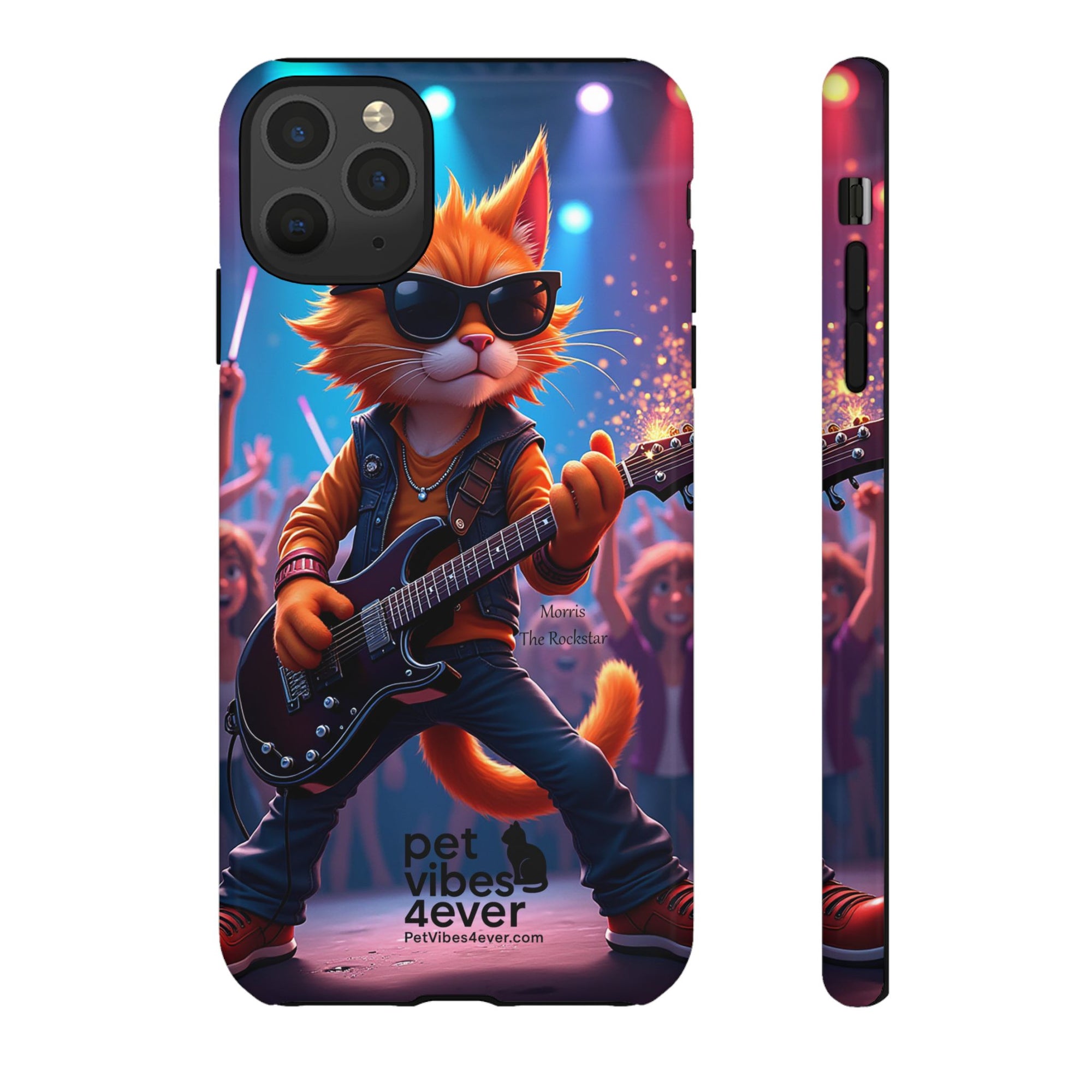 Rocking Cat Phone Case, Fun Cat Phone Cover, Cool Pet Vibes Gift, Music Lover Accessory, Unique Cat Phone Case