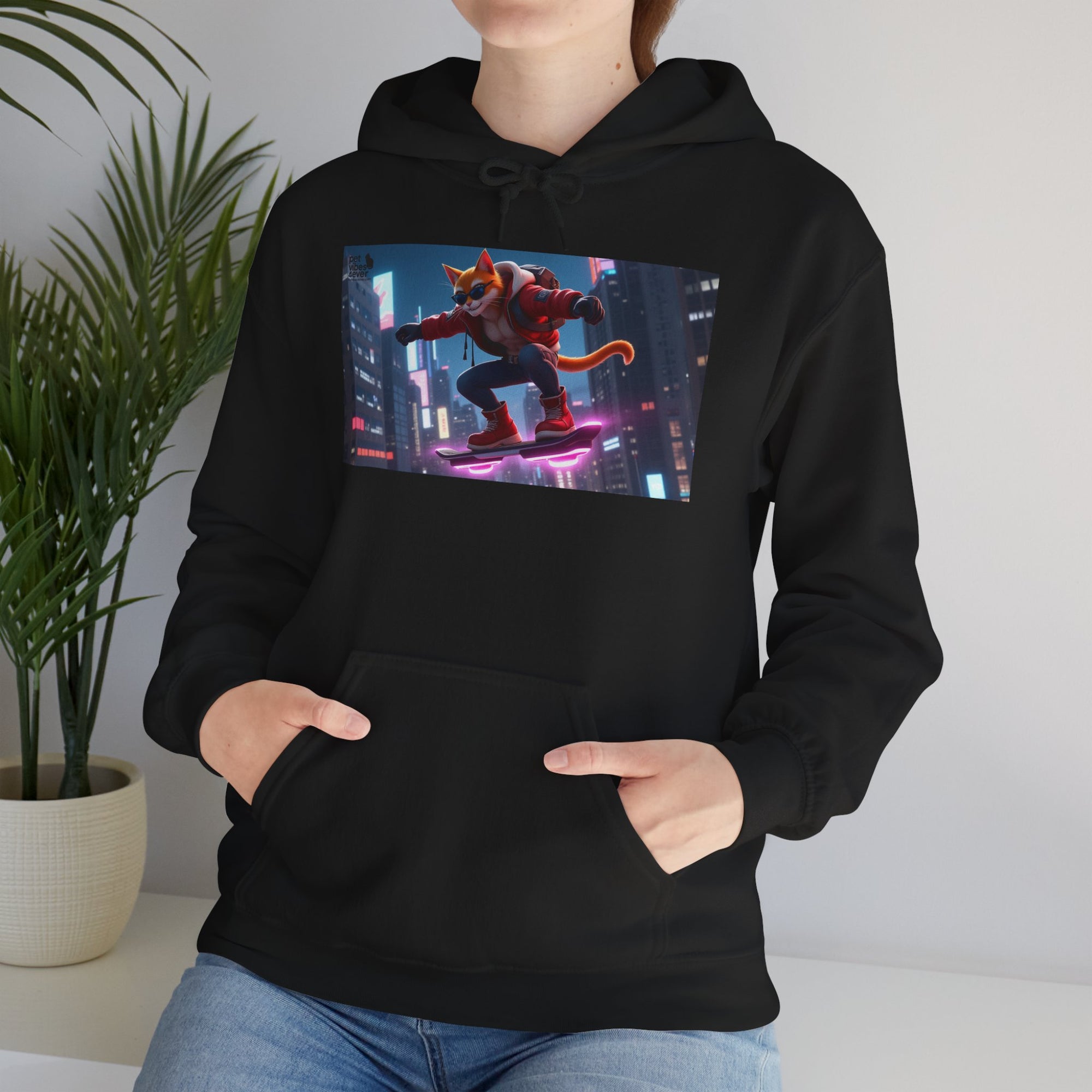 Urban Jungle Unisex Hoodie - Retro Neon Design, Streetwear Sweatshirt, Perfect for Teens, Gift for Video Game Lovers, Cozy Layering