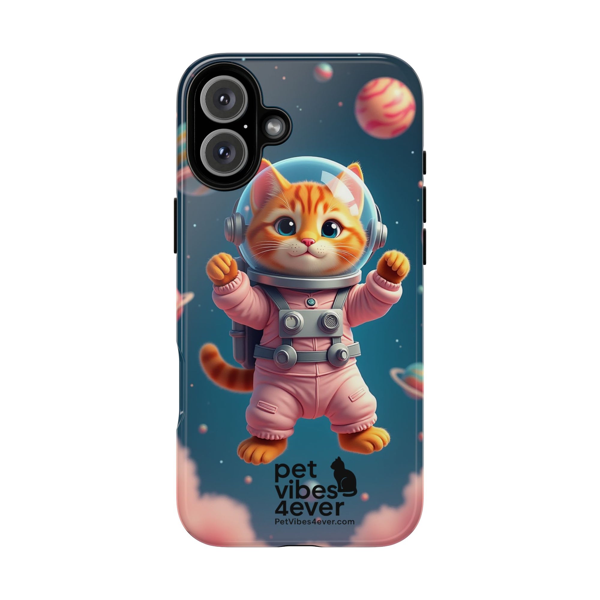 Cute Cat Phone Case, Cat Lovers Gift, Astrological Accessories, Fun Tech Gear, Space Theme Phone Cover