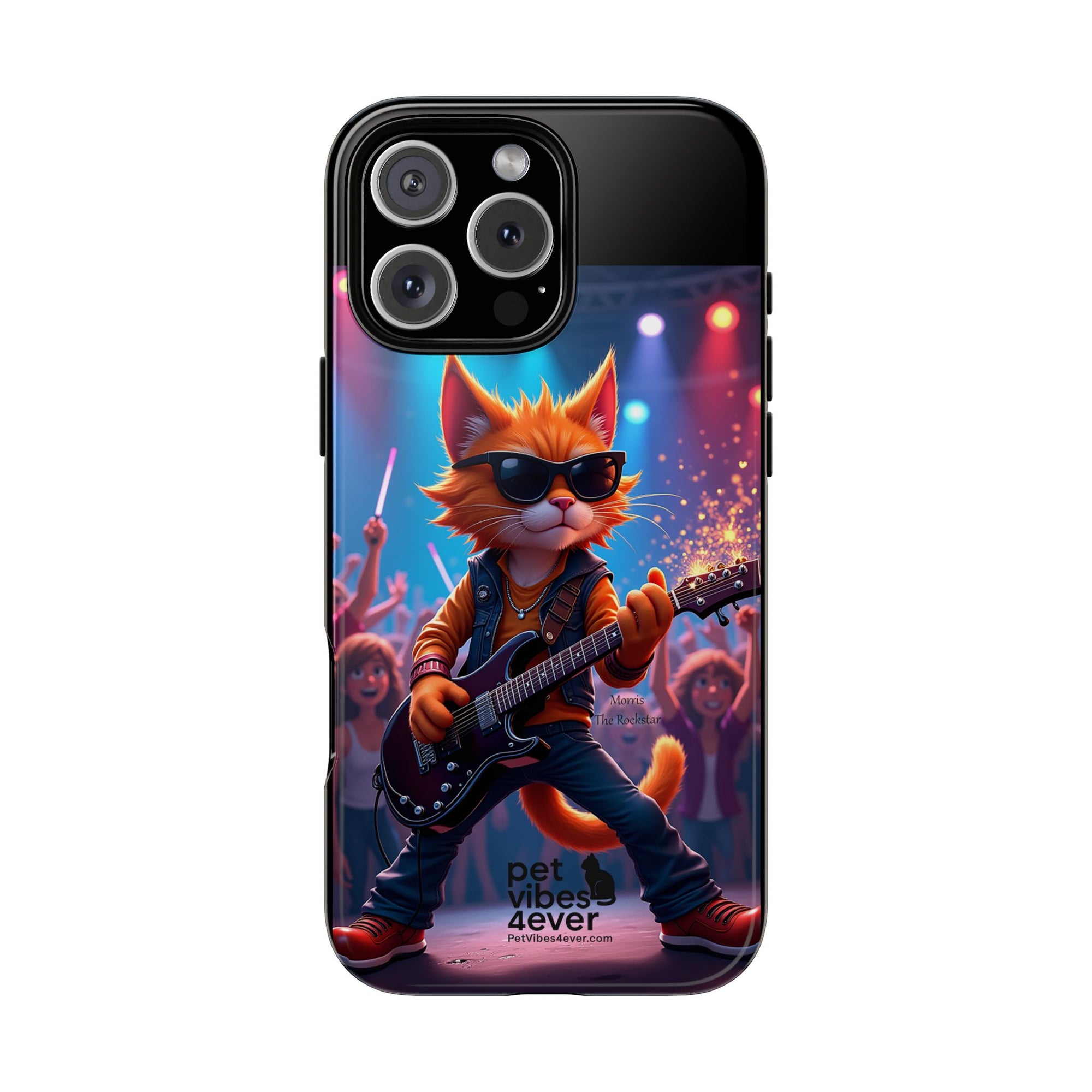 Rocking Cat Phone Case, Fun Cat Phone Cover, Cool Pet Vibes Gift, Music Lover Accessory, Unique Cat Phone Case