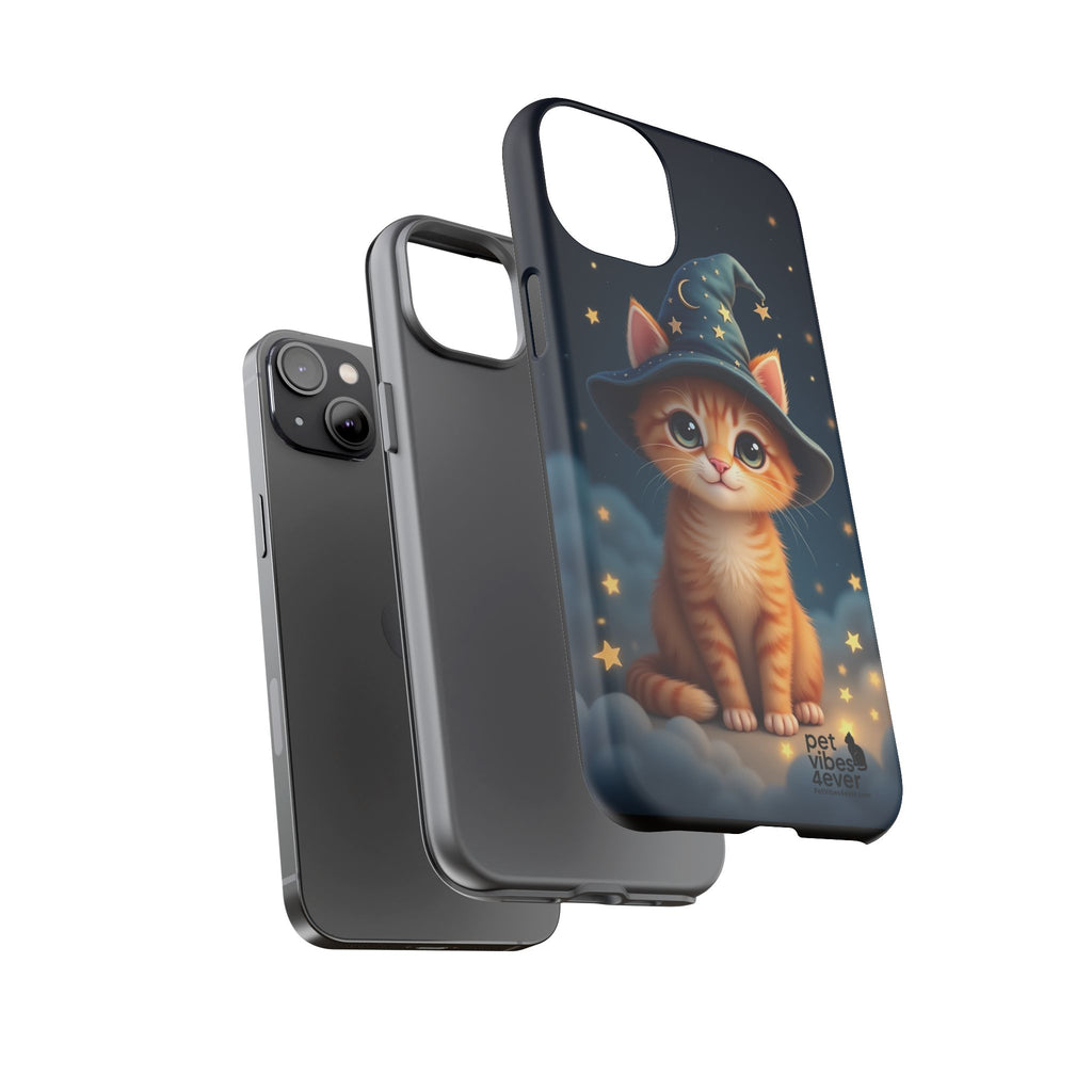 Cat-Themed Phone Case, Cute Cat Case, Pet Lover Gift, Kawaii Phone Accessory, Celestial Cat Design, Stylish Gadget Protector