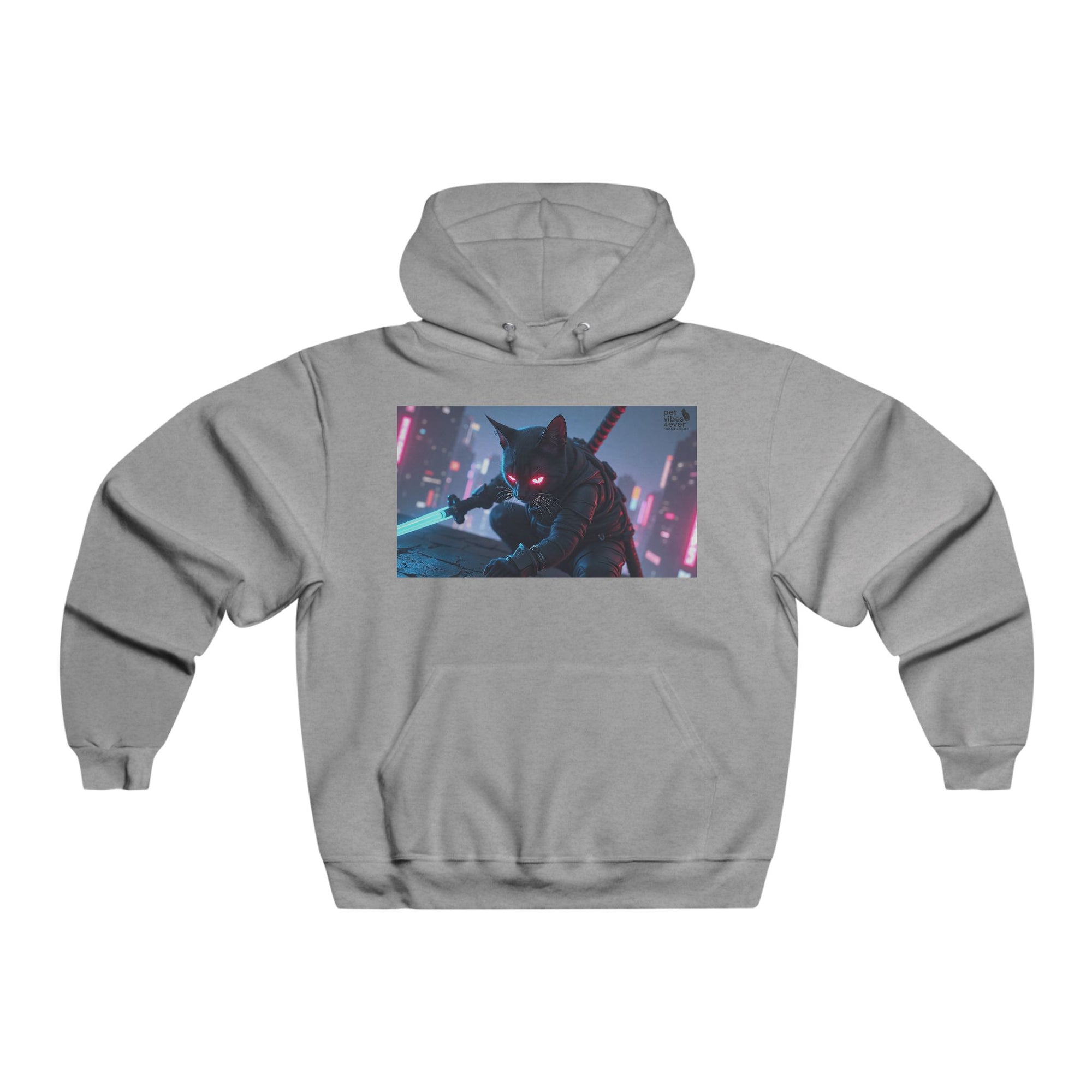 Men's Graphic Hoodie, Cozy Sweatshirt, Cool Cat Design, Gaming Apparel, Perfect Gift for Friends, Casual Wear