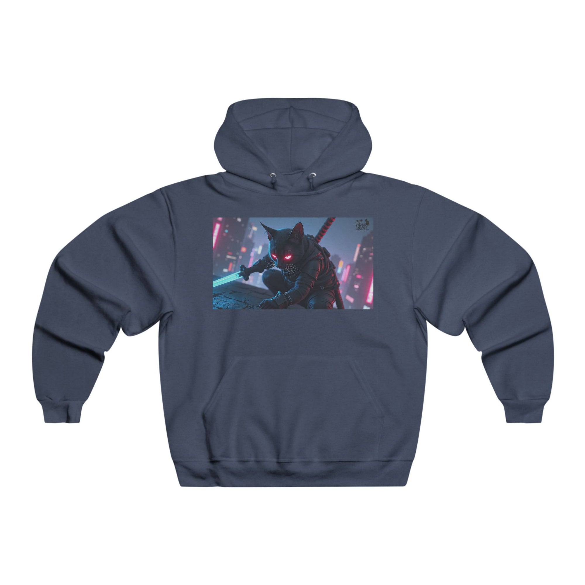 Men's Graphic Hoodie, Cozy Sweatshirt, Cool Cat Design, Gaming Apparel, Perfect Gift for Friends, Casual Wear