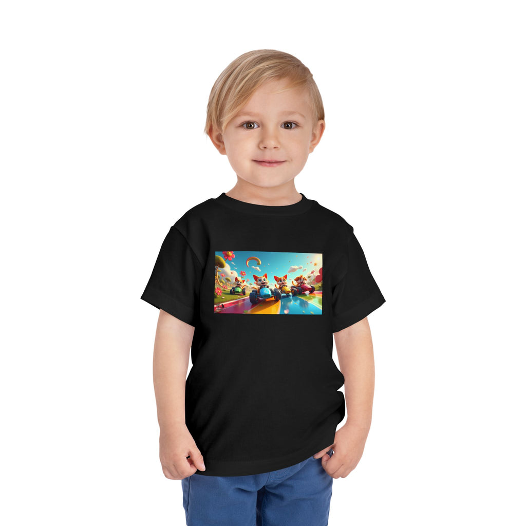 Colorful Toddler Short Sleeve Tee, Fun Kids T-Shirt, Summer Playwear, Birthday Gift, Rainbow Design Tee, Everyday Playwear