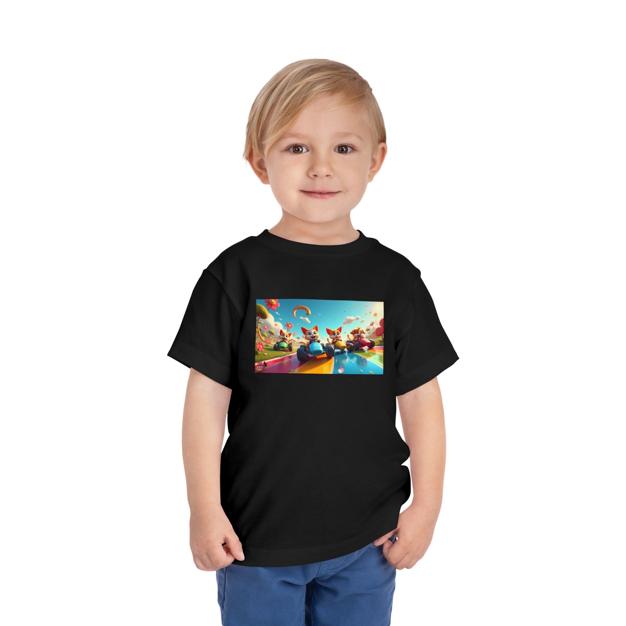 Colorful Toddler Short Sleeve Tee, Fun Kids T-Shirt, Summer Playwear, Birthday Gift, Rainbow Design Tee, Everyday Playwear