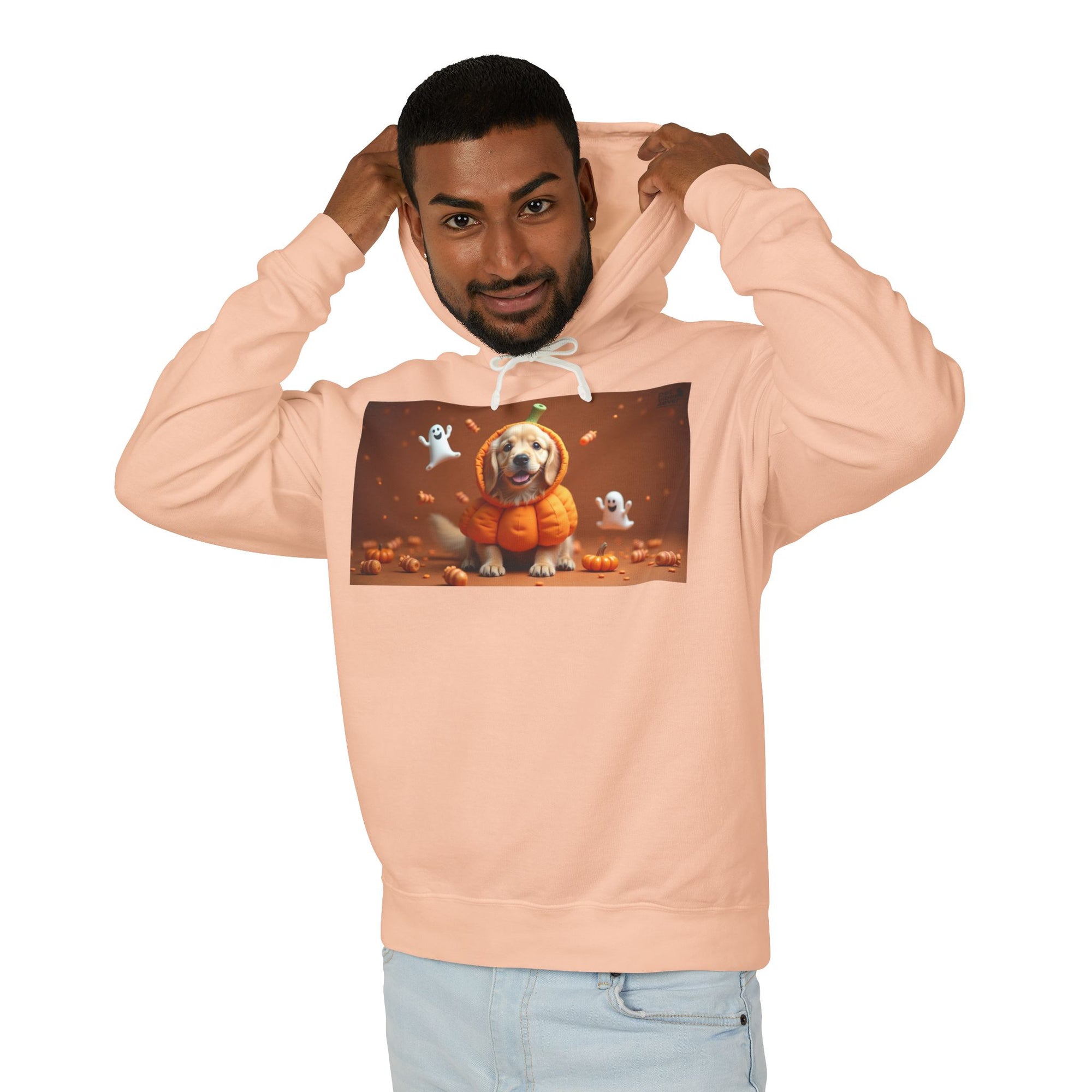 Cozy Halloween Dog Hoodie, Unisex Lightweight Sweatshirt, Perfect Fall Gift, Pet Lovers Apparel, Spooky Season Sweatshirt
