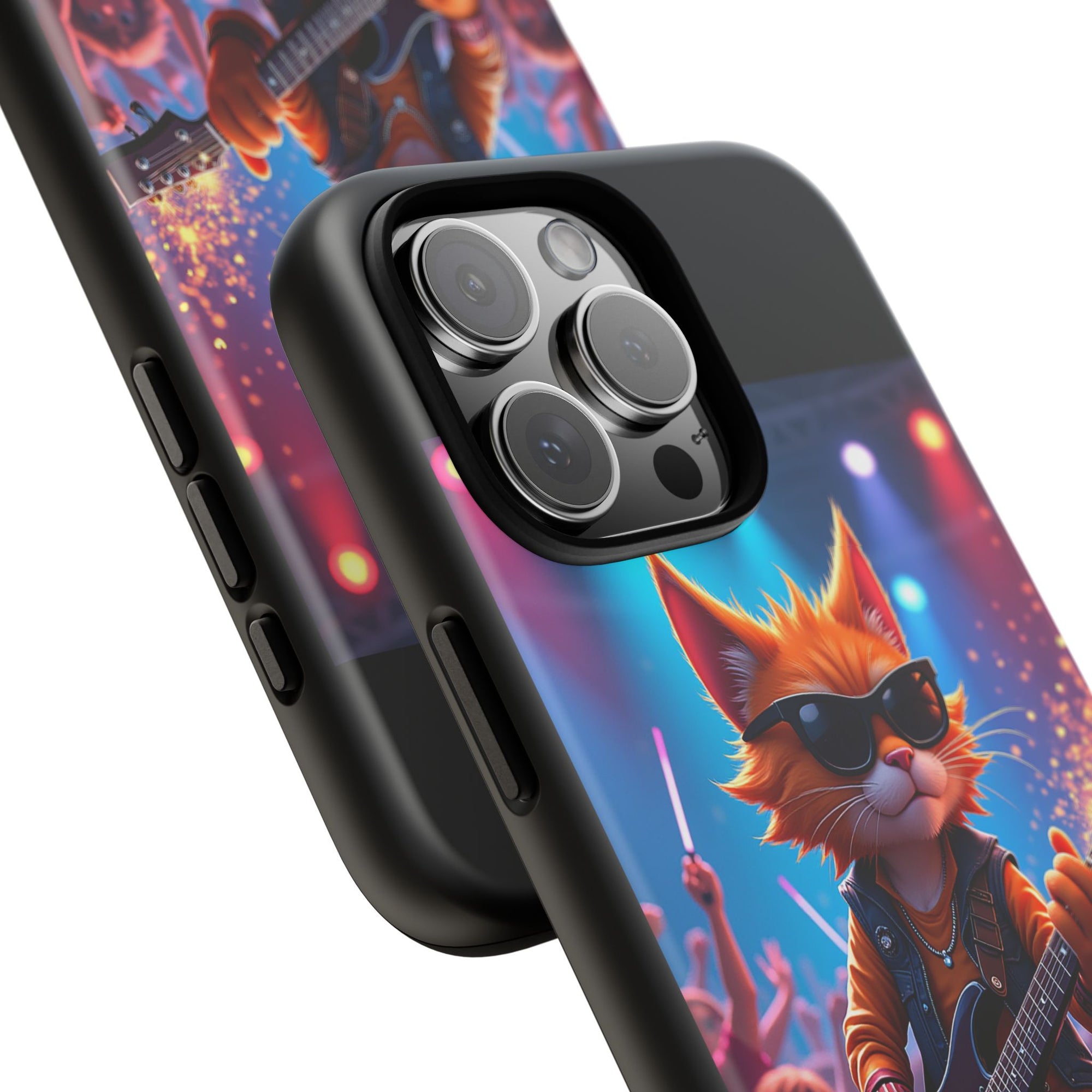 Rocking Cat Phone Case, Fun Cat Phone Cover, Cool Pet Vibes Gift, Music Lover Accessory, Unique Cat Phone Case