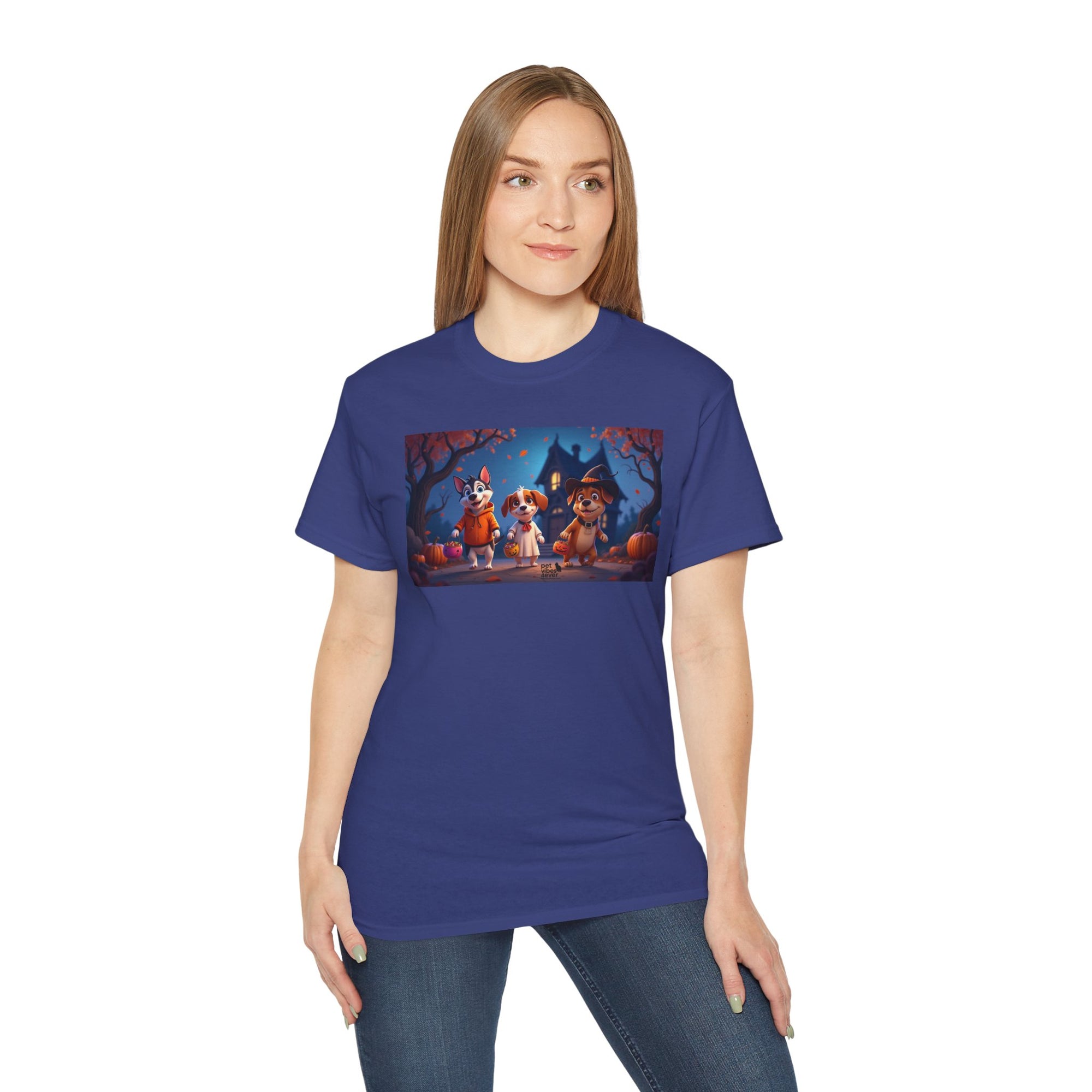 Whimsical Halloween Animal Tee, Unisex Cotton Shirt, Cute Graphic Tee, Fall Festival Apparel, Spooky Season Gift
