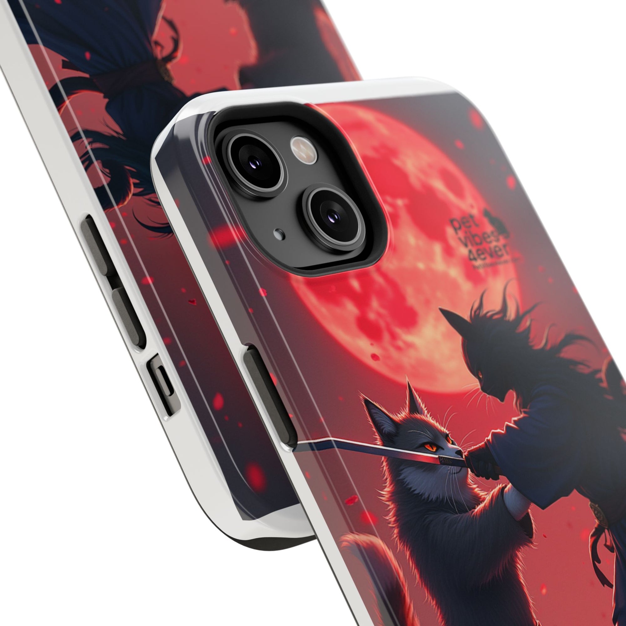 Samurai Cat Phone Case – Impact-Resistant, Pet Lovers, Cool Tech Accessories, Anime Aesthetic, Unique Gifts