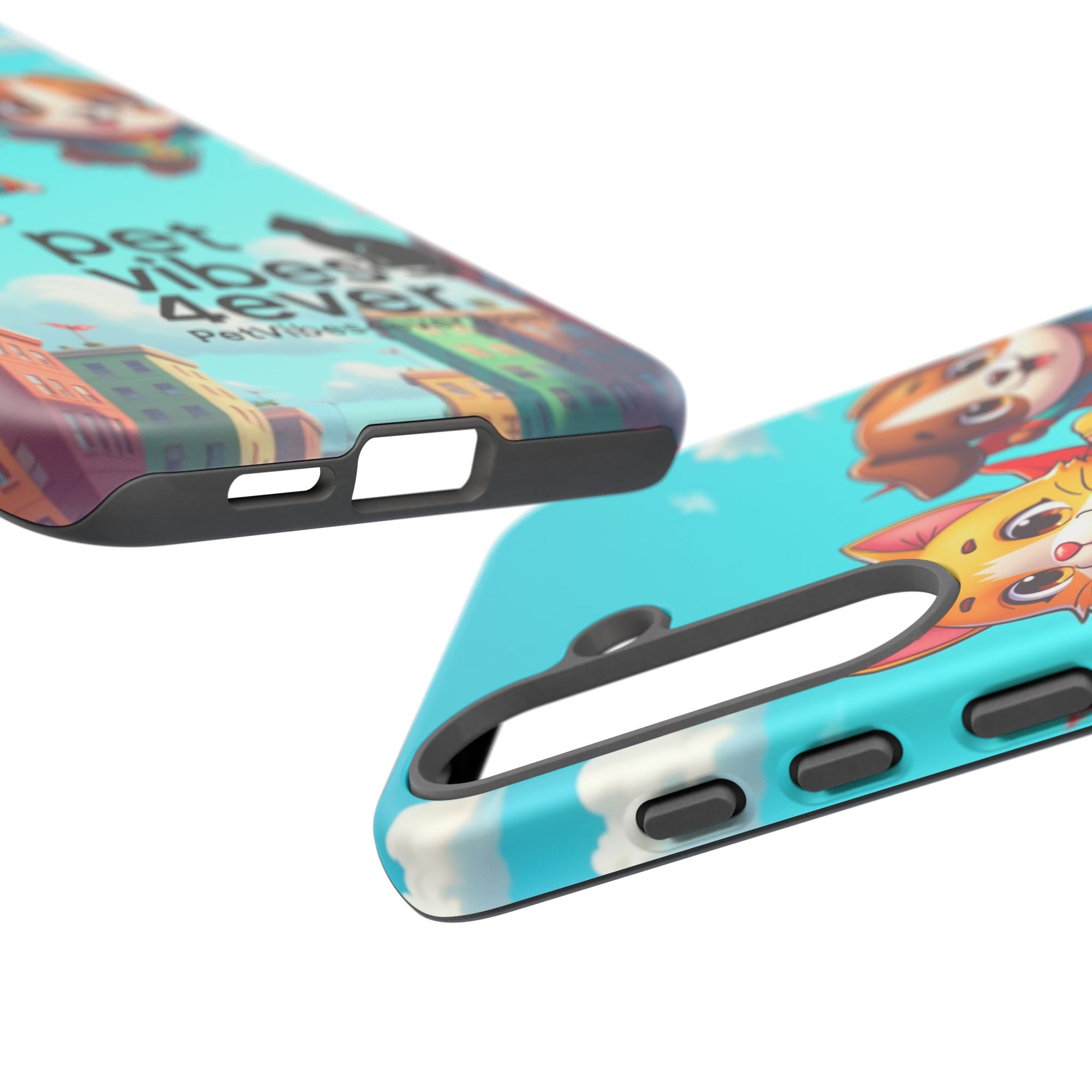 Pet Vibes Forever Tough Phone Cases, Cute Dog and Cat Design, Pet Lover Gift, Fun Phone Accessory, Animal Theme Decor