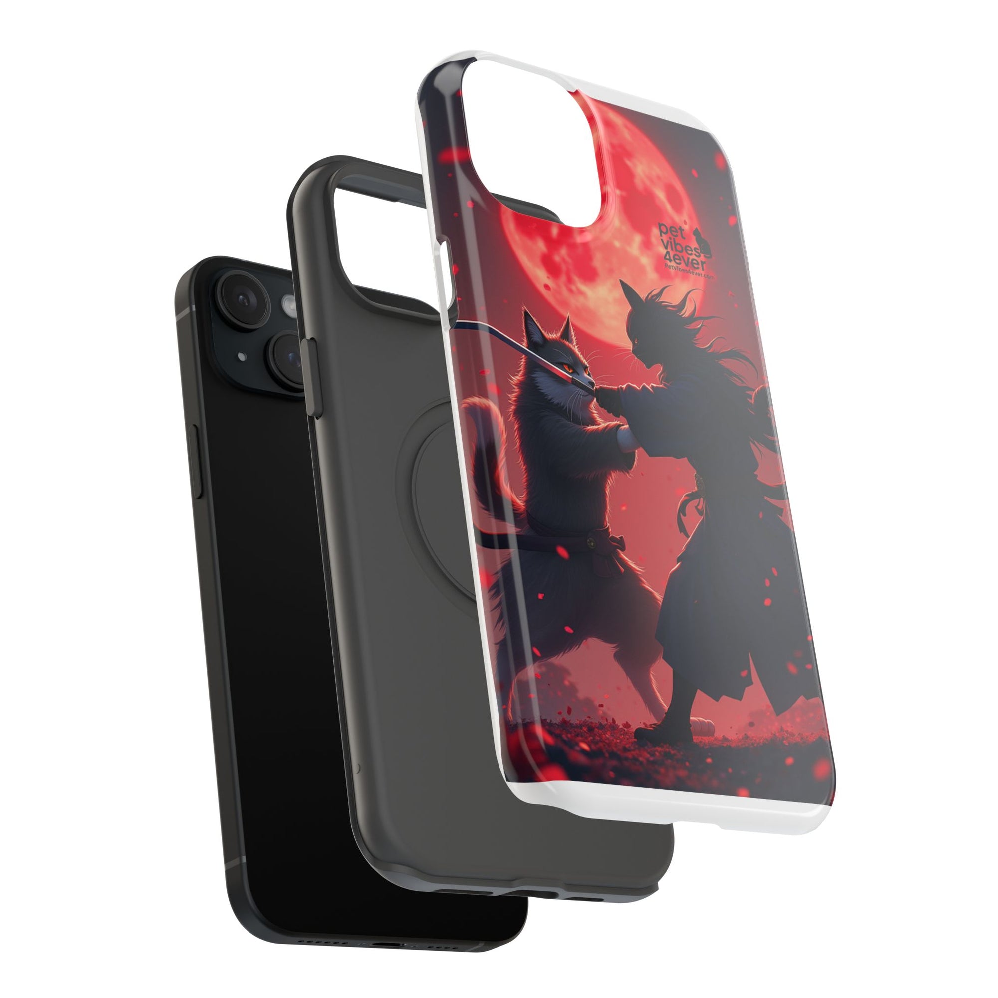 Samurai Cat Phone Case – Impact-Resistant, Pet Lovers, Cool Tech Accessories, Anime Aesthetic, Unique Gifts