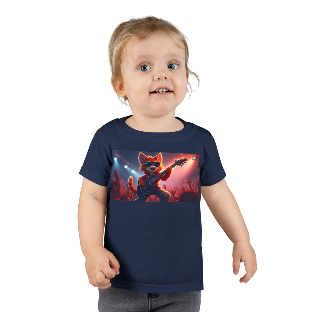 Rockstar Cat Toddler T-Shirt, Cute Graphic Tee for Kids, Birthday Gift, Music Theme Apparel, Fun Kids Outfit, Playful Toddler Top