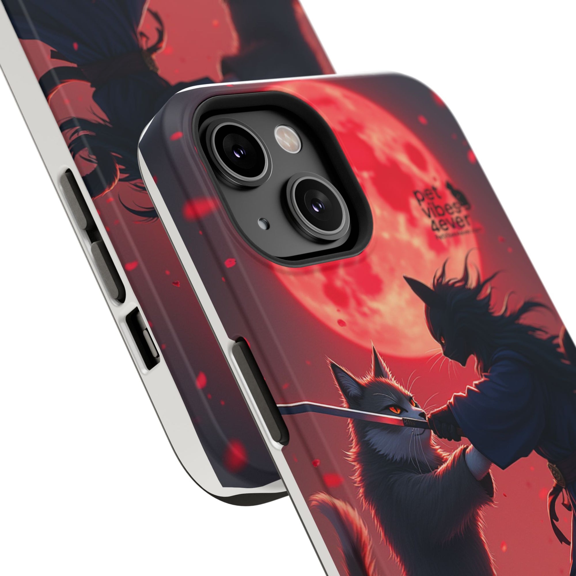 Samurai Cat Phone Case – Impact-Resistant, Pet Lovers, Cool Tech Accessories, Anime Aesthetic, Unique Gifts