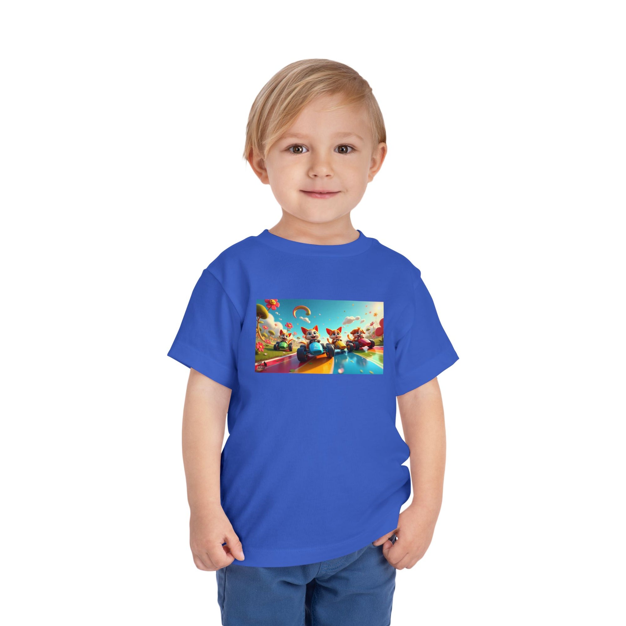 Colorful Toddler Short Sleeve Tee, Fun Kids T-Shirt, Summer Playwear, Birthday Gift, Rainbow Design Tee, Everyday Playwear
