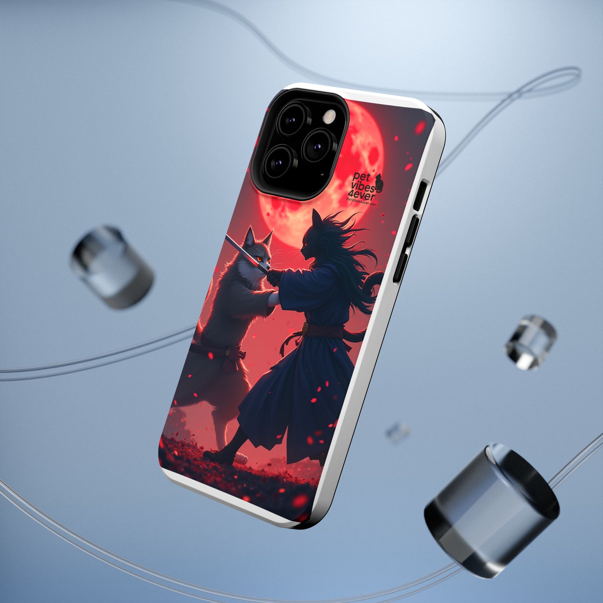 Samurai Cat Phone Case – Impact-Resistant, Pet Lovers, Cool Tech Accessories, Anime Aesthetic, Unique Gifts