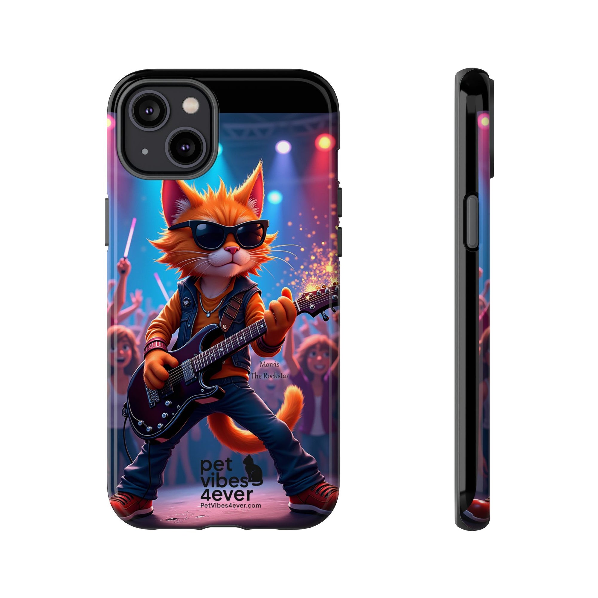 Rocking Cat Phone Case, Fun Cat Phone Cover, Cool Pet Vibes Gift, Music Lover Accessory, Unique Cat Phone Case