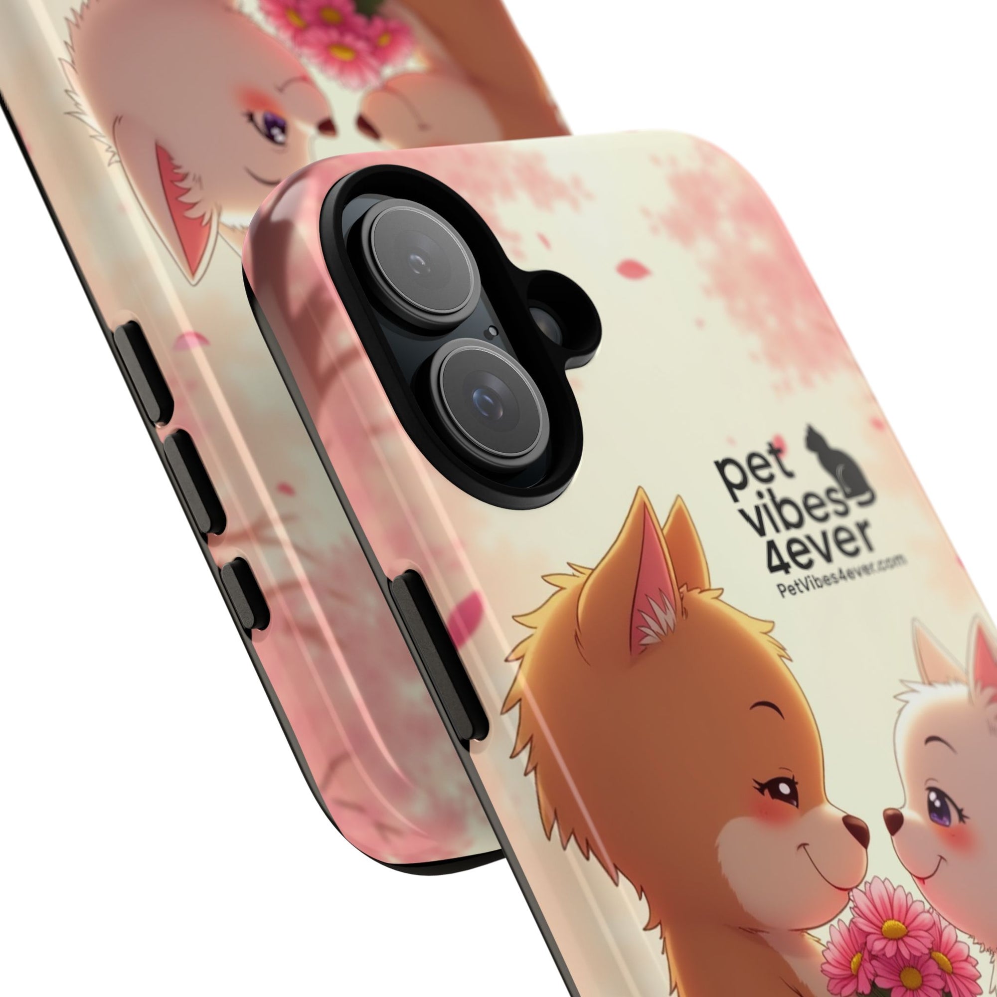 Cute Pet Phone Case, Animal Lovers Gift, Valentine’s Day Present, Custom Phone Cover, Happy Couple Design, Pet Vibes Forever