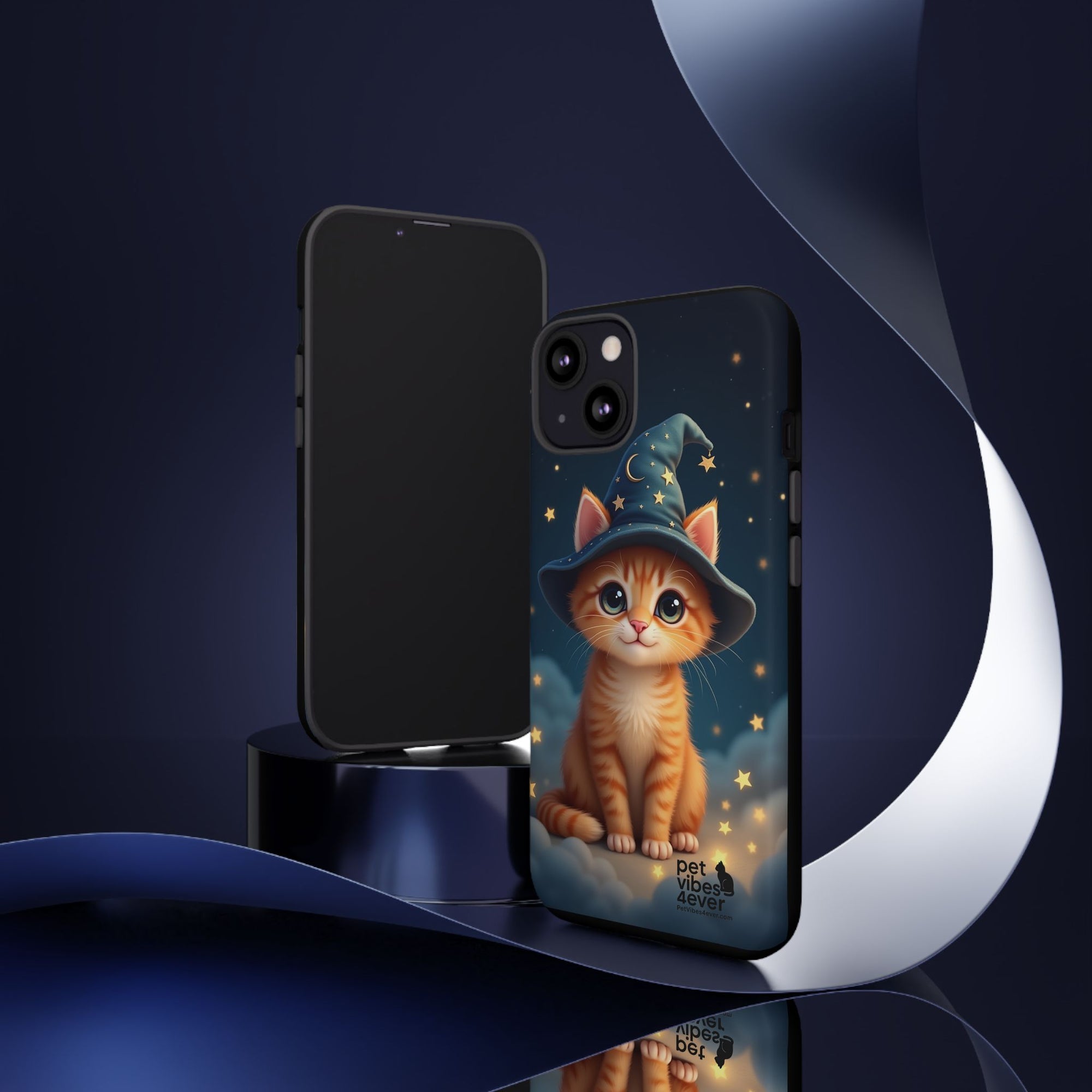 Cat-Themed Phone Case, Cute Cat Case, Pet Lover Gift, Kawaii Phone Accessory, Celestial Cat Design, Stylish Gadget Protector