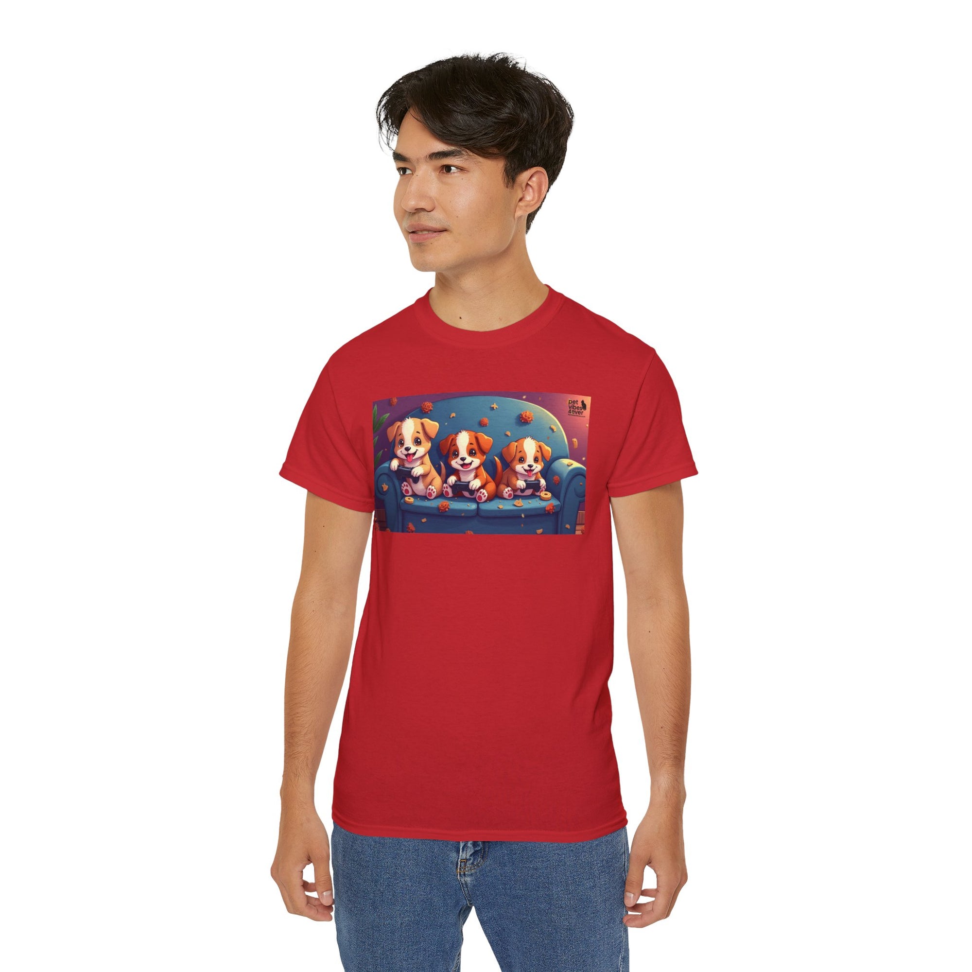 Cute Puppy Friends Unisex Tee, Pet Lover Gift, Dog Themed Shirt, Casual Wear, Animal Lover Apparel