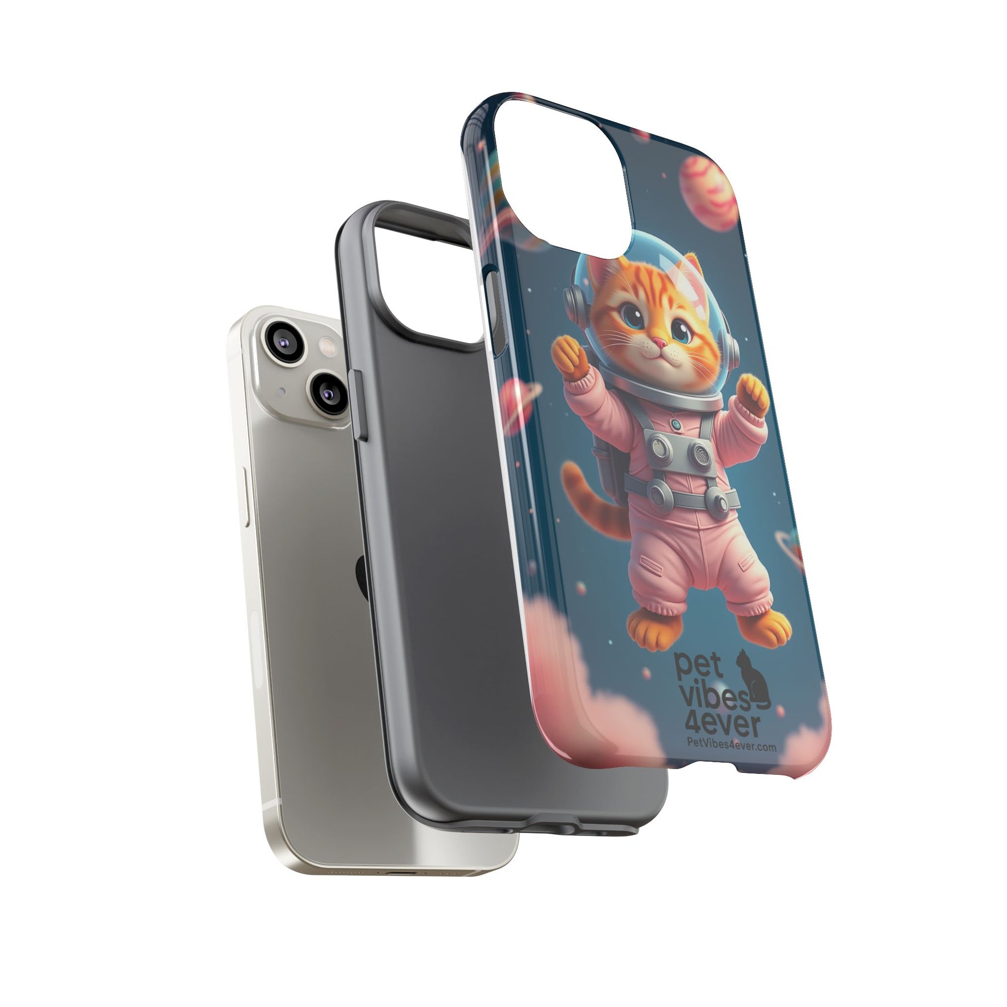 Cute Cat Phone Case, Cat Lovers Gift, Astrological Accessories, Fun Tech Gear, Space Theme Phone Cover