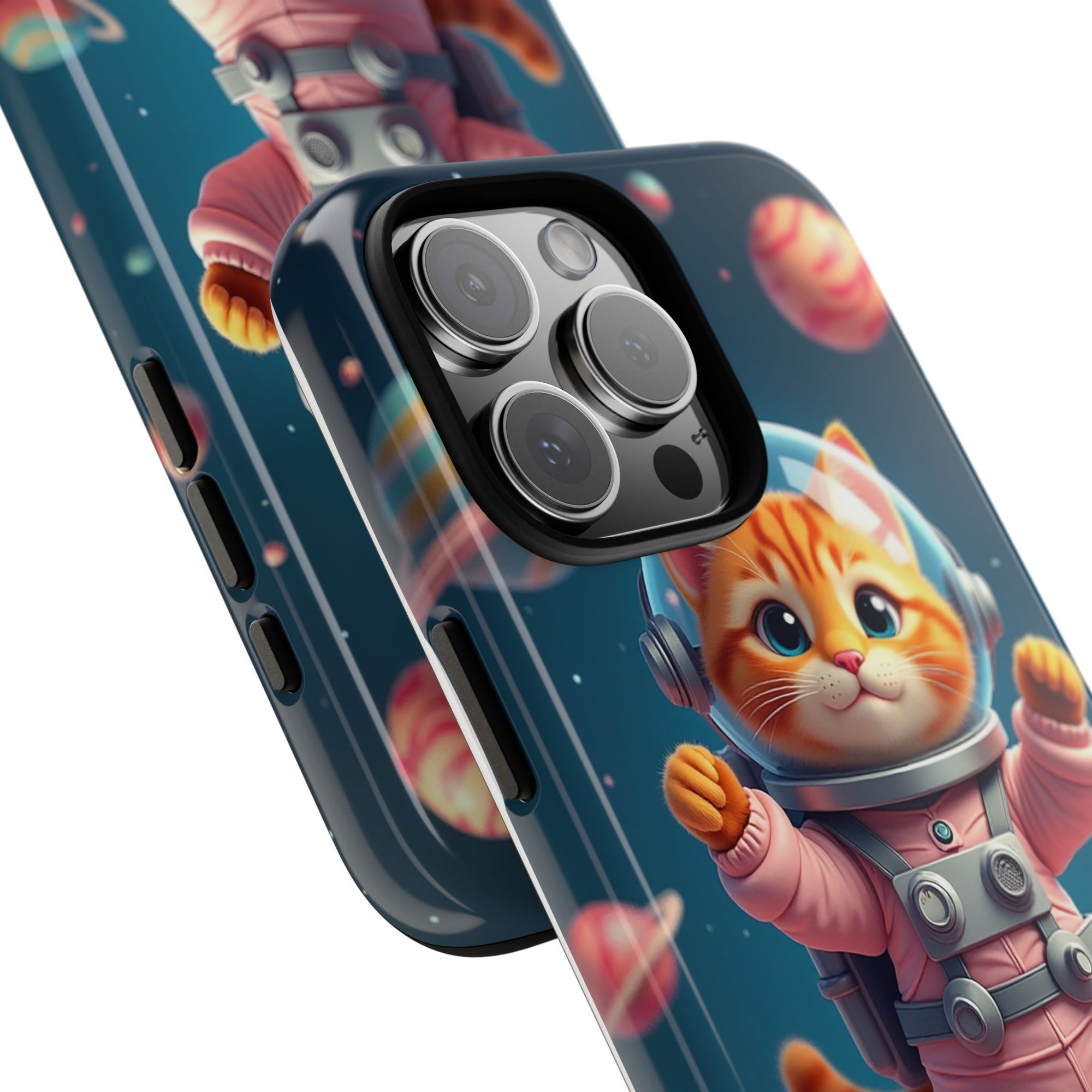 Cute Cat Phone Case, Cat Lovers Gift, Astrological Accessories, Fun Tech Gear, Space Theme Phone Cover