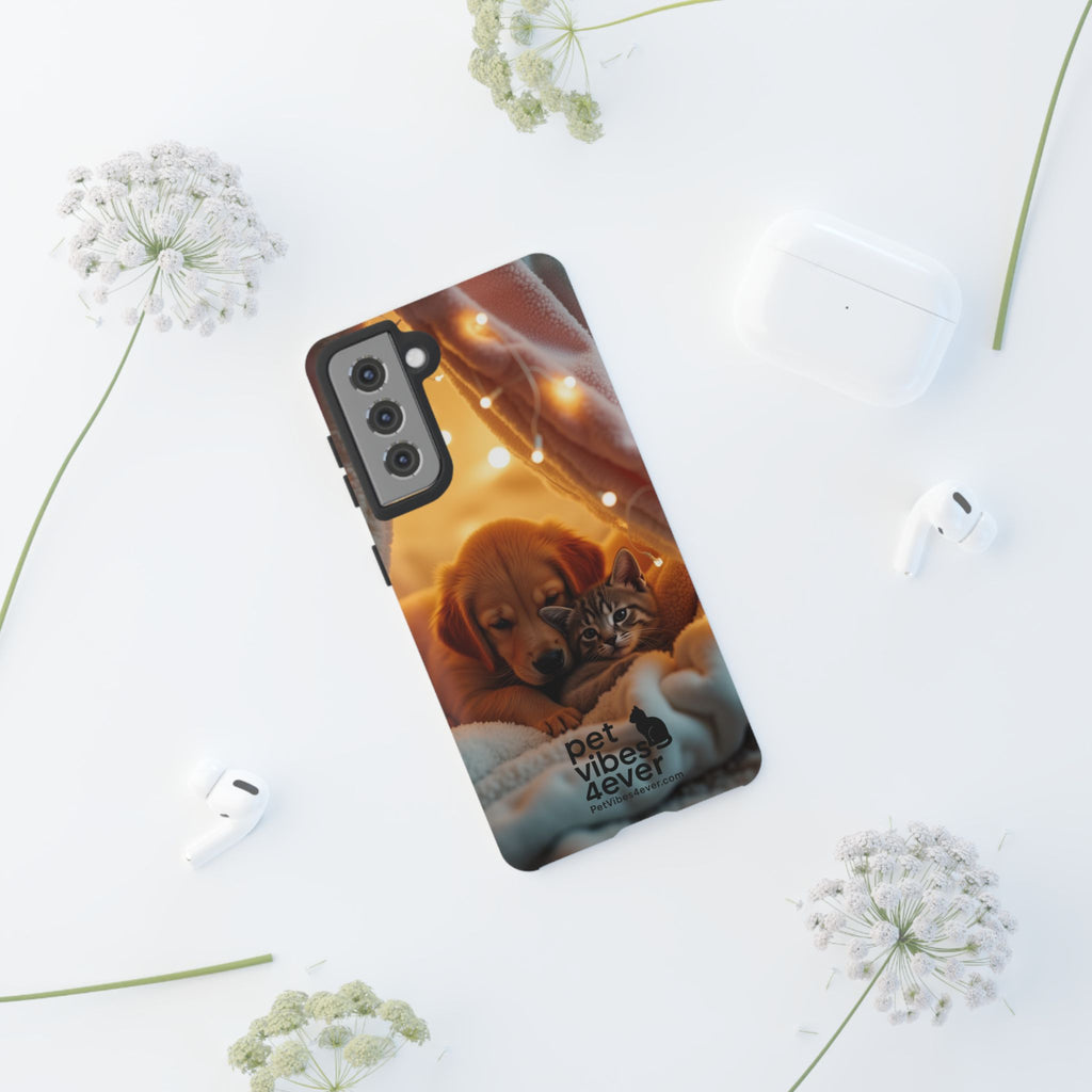 Pet Vibes Phone Case - Cute Dog & Cat Design, Animal Lover Gift, Customizable Pet Phone Cover, Collage Print Case for Kids