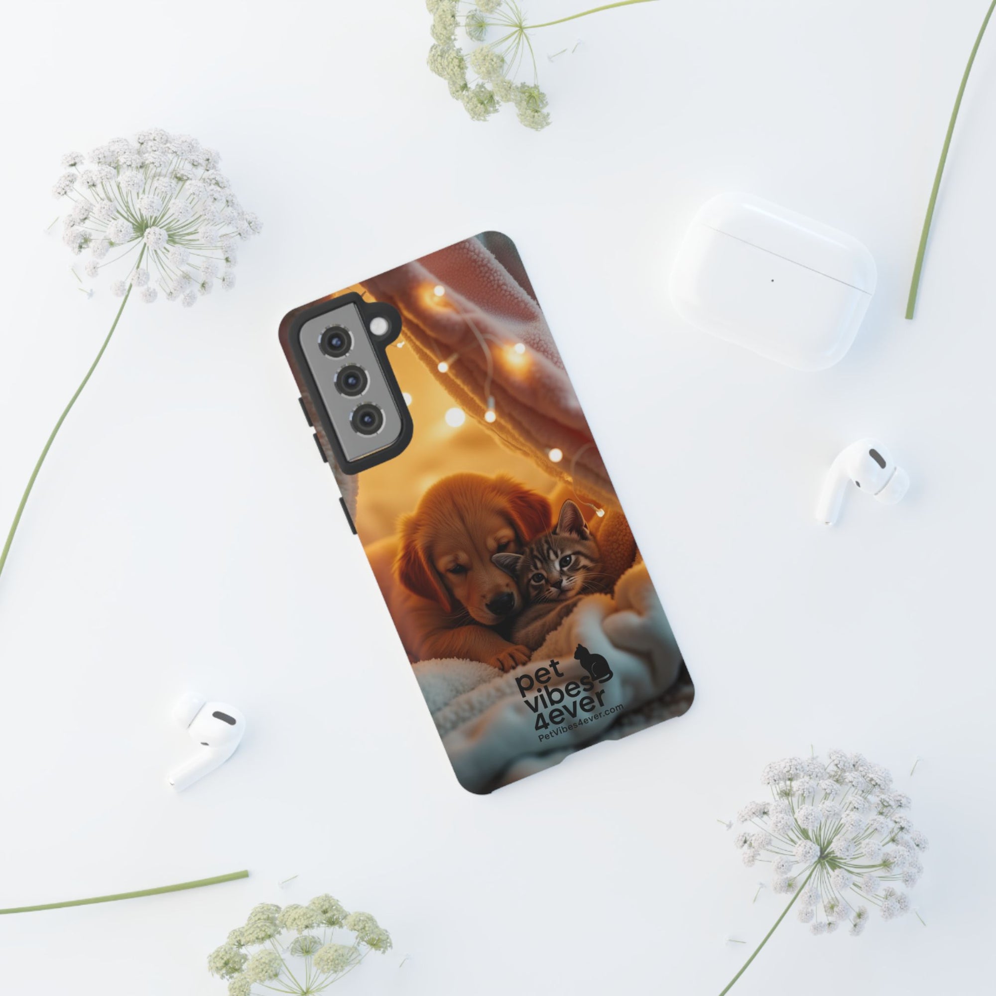 Pet Vibes Phone Case - Cute Dog & Cat Design, Animal Lover Gift, Customizable Pet Phone Cover, Collage Print Case for Kids