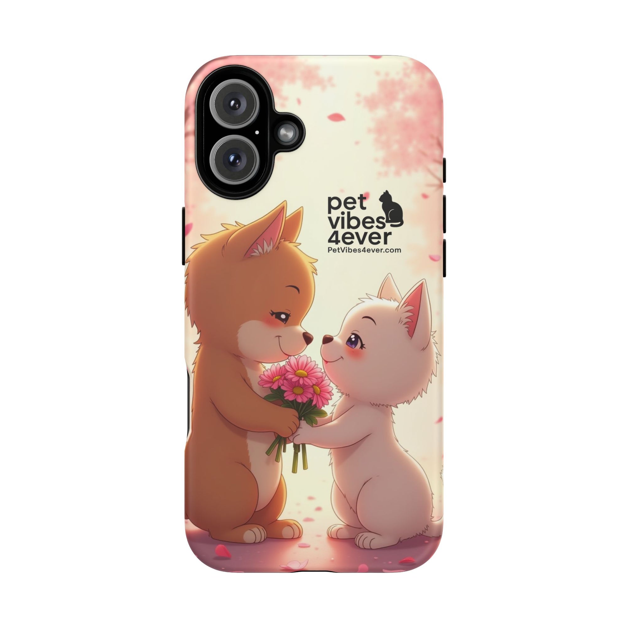 Cute Pet Phone Case, Animal Lovers Gift, Valentine’s Day Present, Custom Phone Cover, Happy Couple Design, Pet Vibes Forever