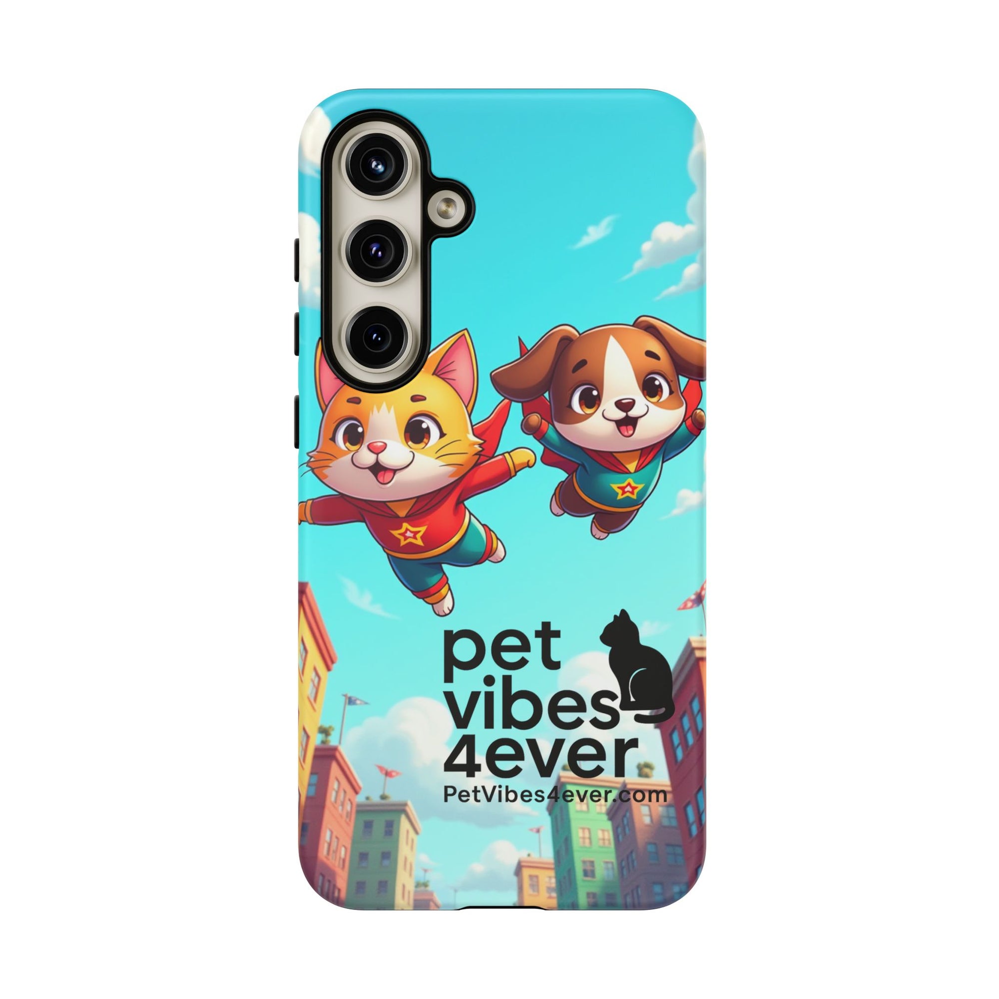 Pet Vibes Forever Tough Phone Cases, Cute Dog and Cat Design, Pet Lover Gift, Fun Phone Accessory, Animal Theme Decor
