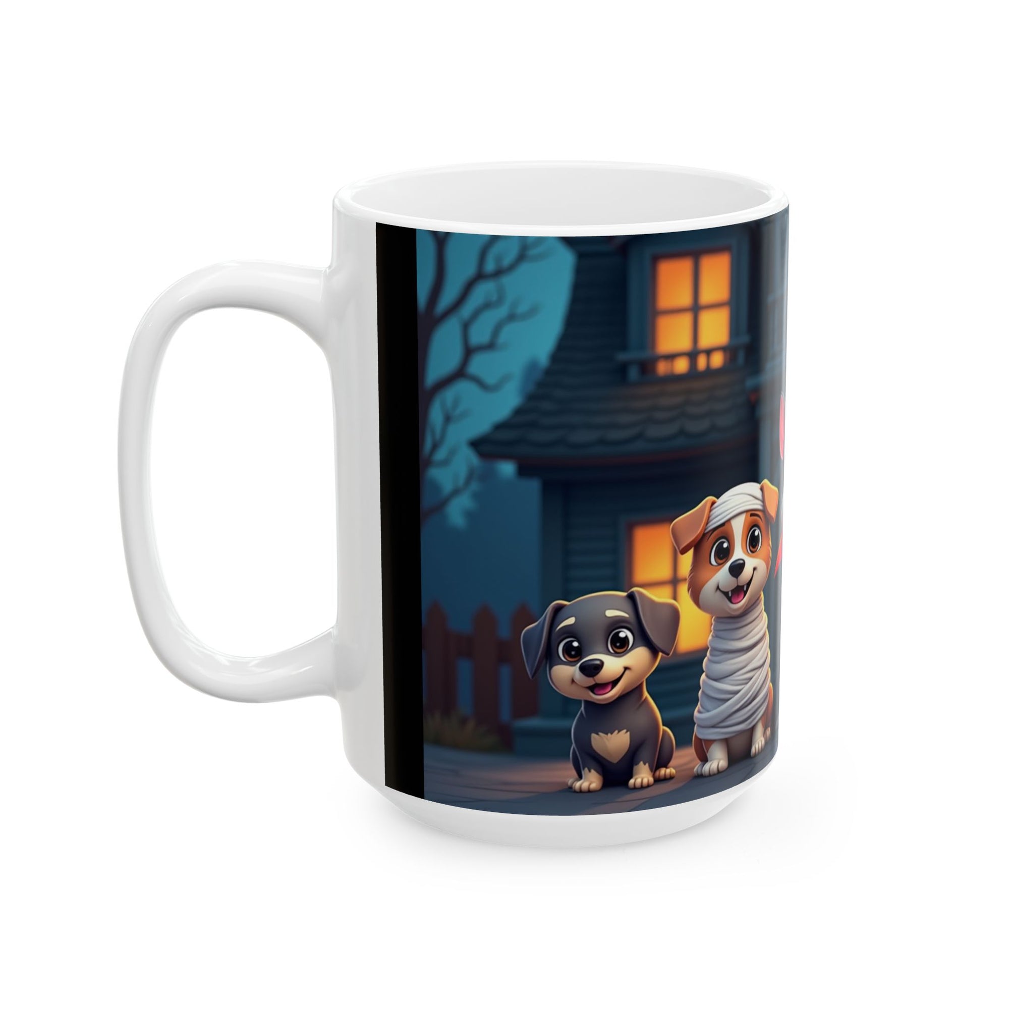Halloween Dog Lovers Mug, Cute Canine Gift, Pet Owner Coffee Cup, Trick or Treat Drinkware, Spooky Pet Mug