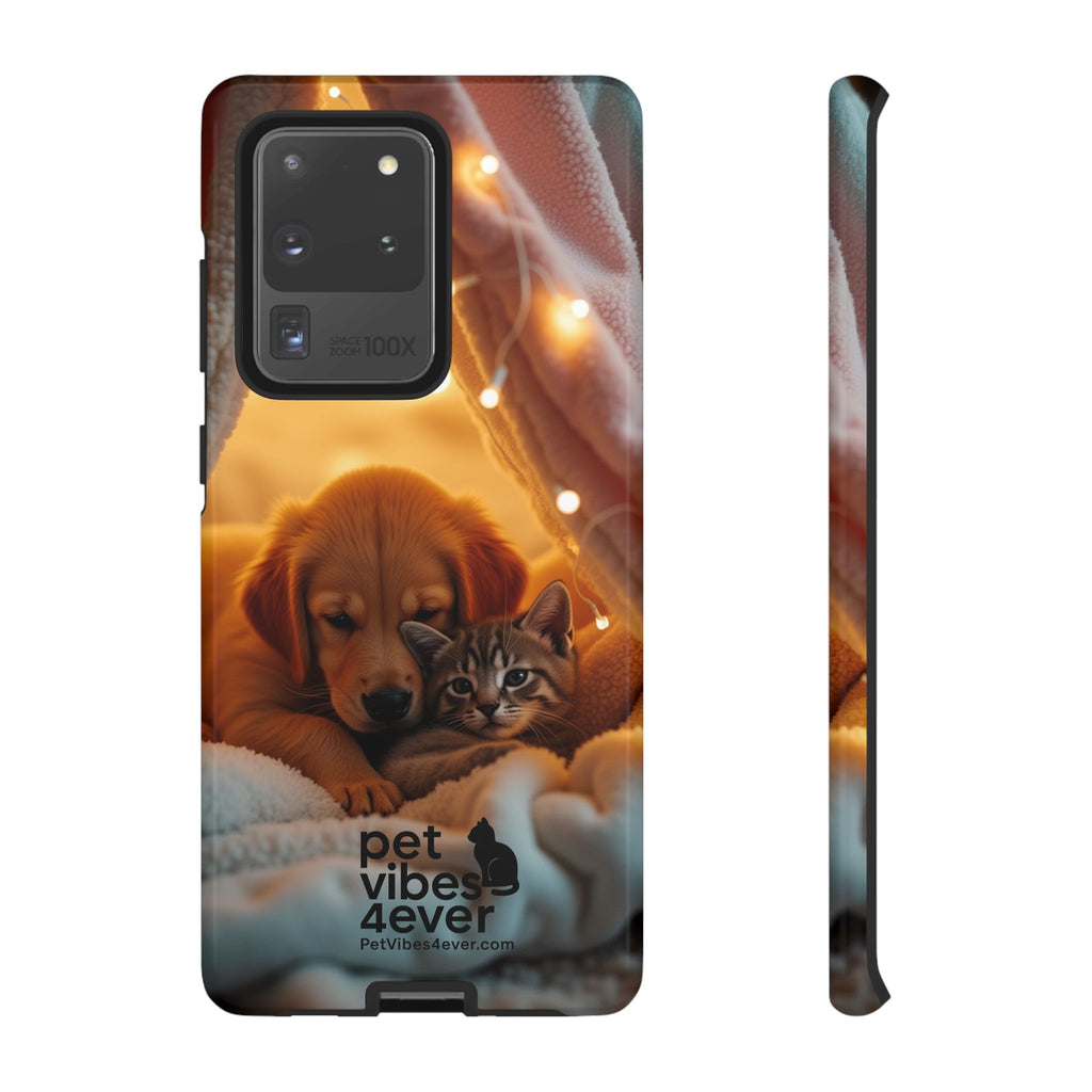 Pet Vibes Phone Case - Cute Dog & Cat Design, Animal Lover Gift, Customizable Pet Phone Cover, Collage Print Case for Kids