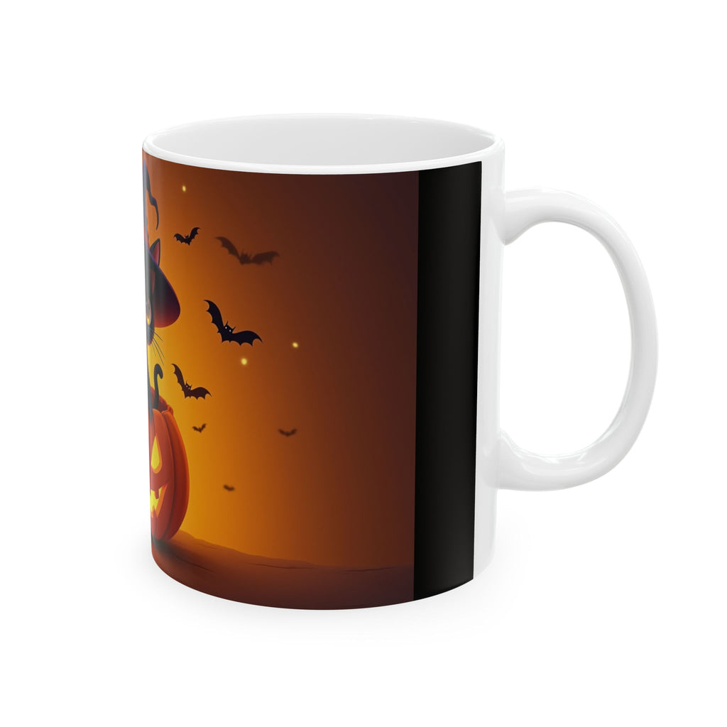 Halloween Cat Mug - Black Cat Pumpkin Coffee Cup, Trick-or-Treat Mug, Fall Home Decor, Spooky Gift, Cat Lover's Kitchen