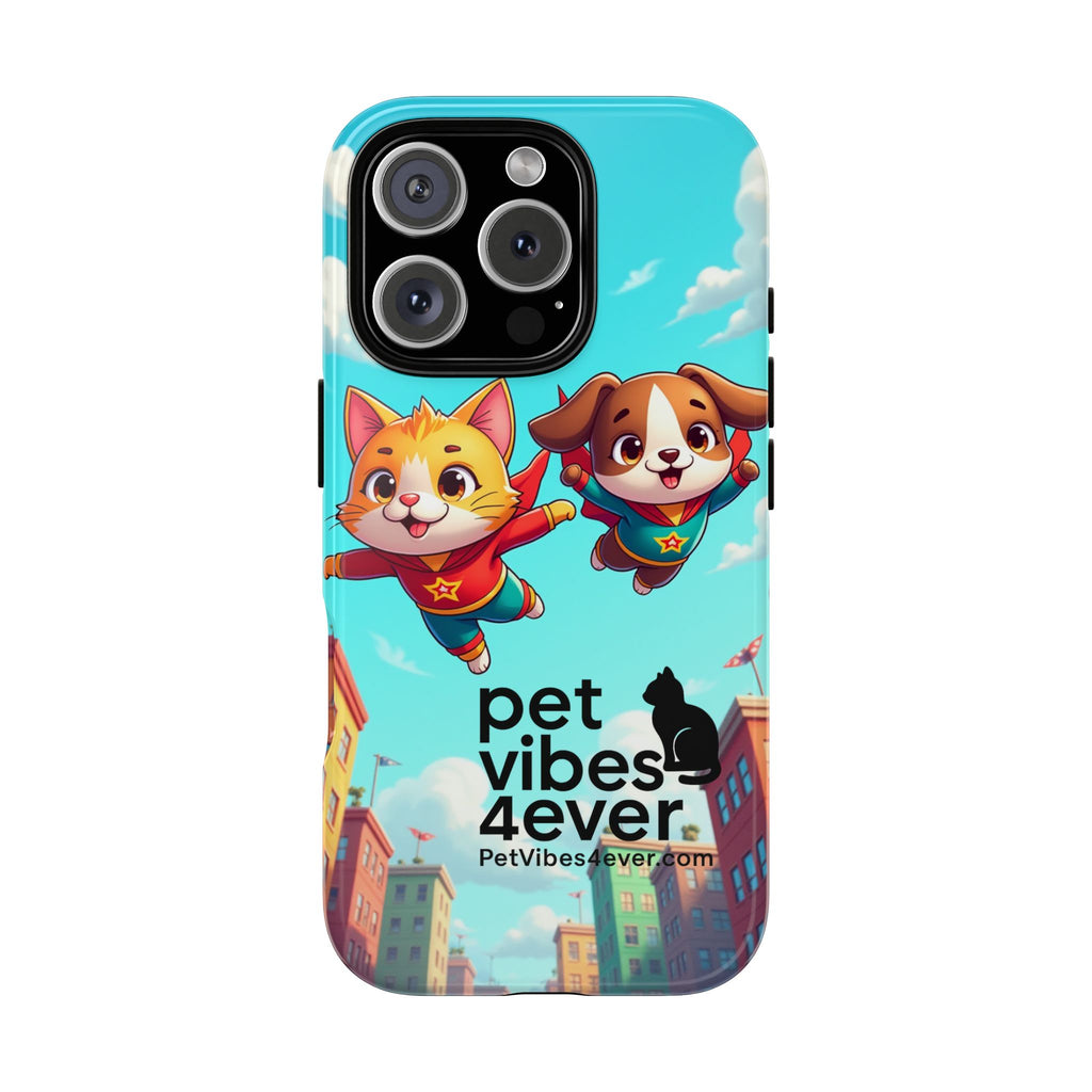 Pet Vibes Phone Case - Playful Cat and Dog Design, Animal Lover Gift, Cute Pet Accessory, Colorful Phone Cover, Fun Pet Gifts